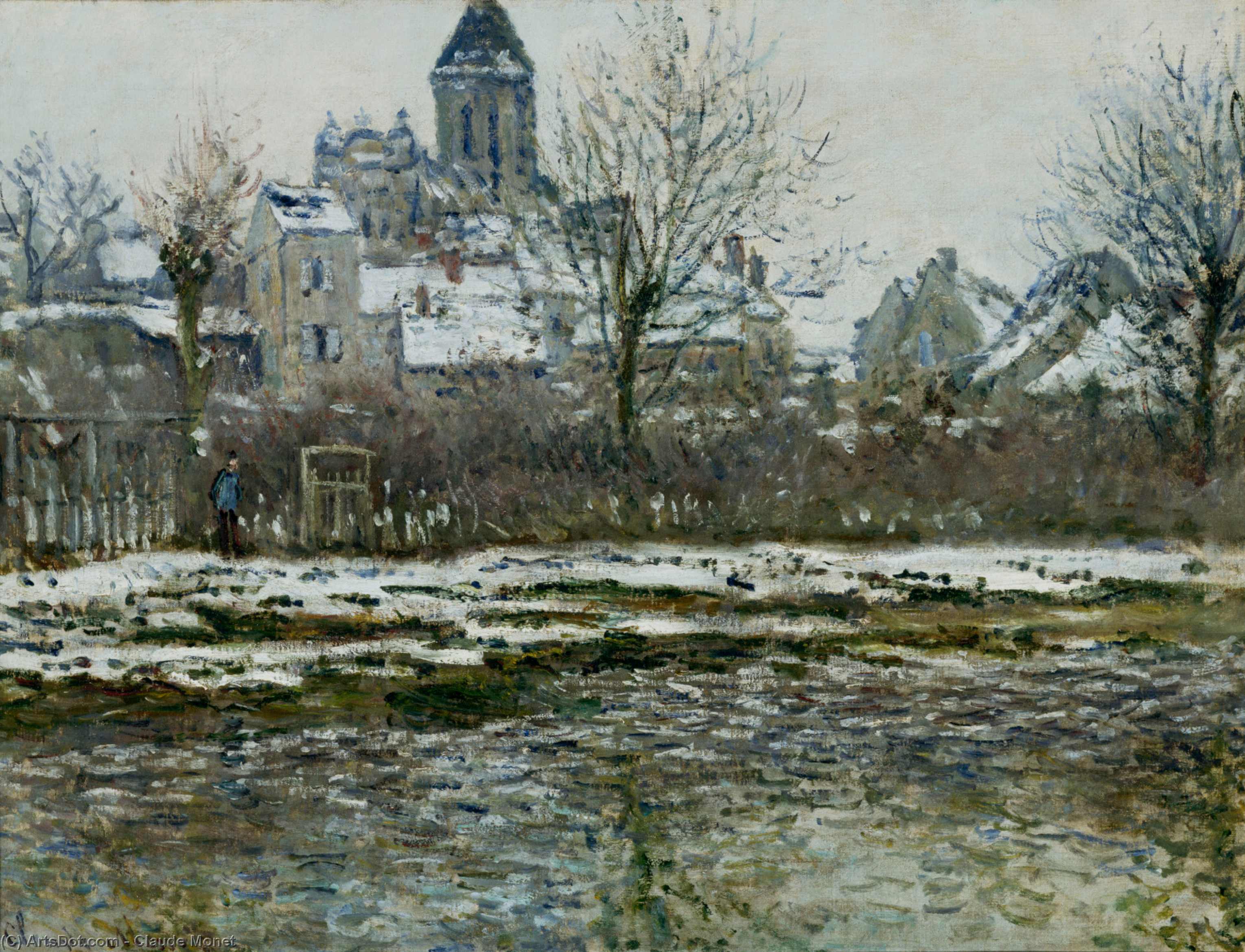 Order Artwork Replica The Church at Vetheuil under Snow, 1879 by Claude Monet (1840-1926, France) | ArtsDot.com