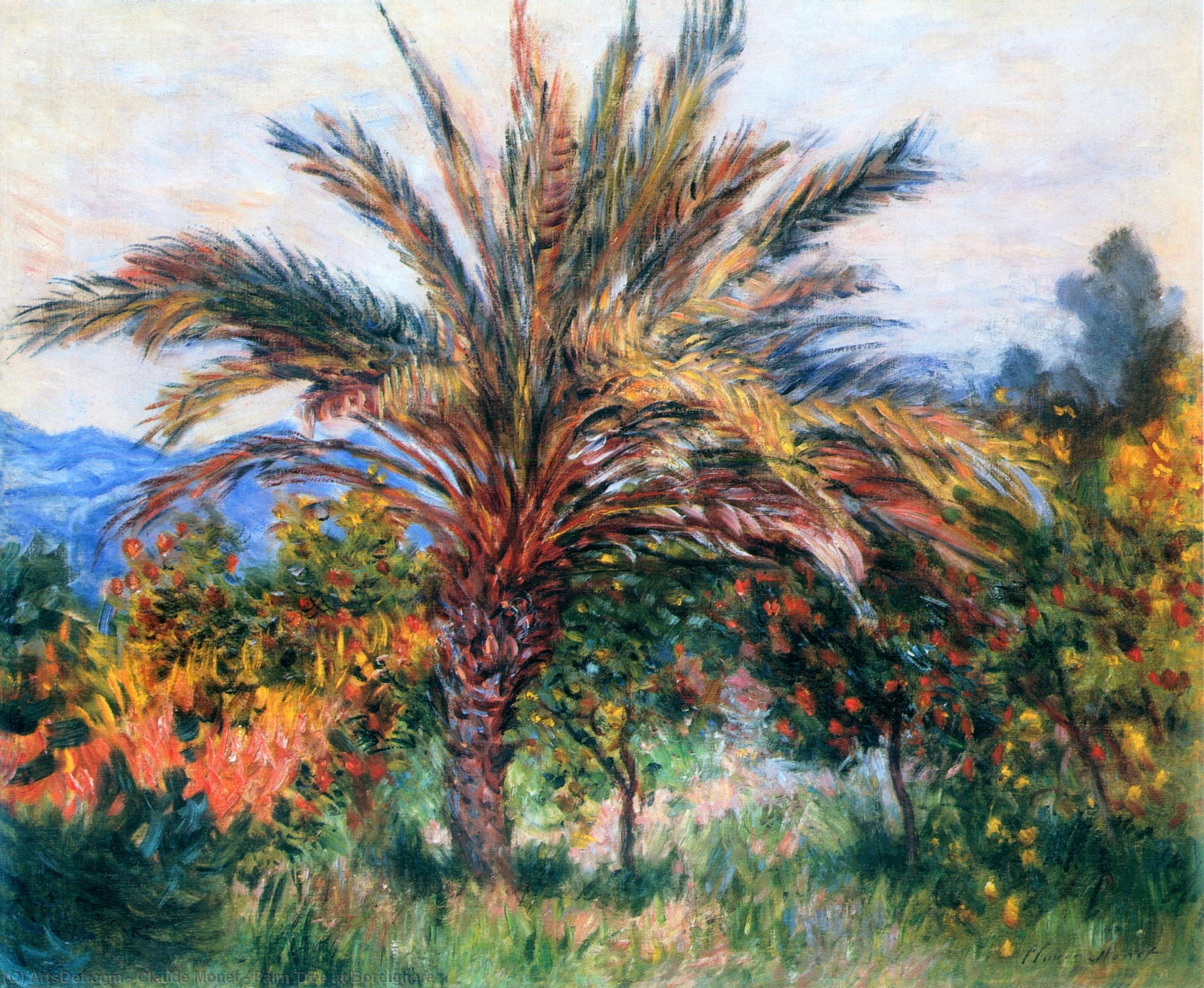 Order Art Reproductions Palm Tree at Bordighera, 1884 by Claude Monet (1840-1926, France) | ArtsDot.com