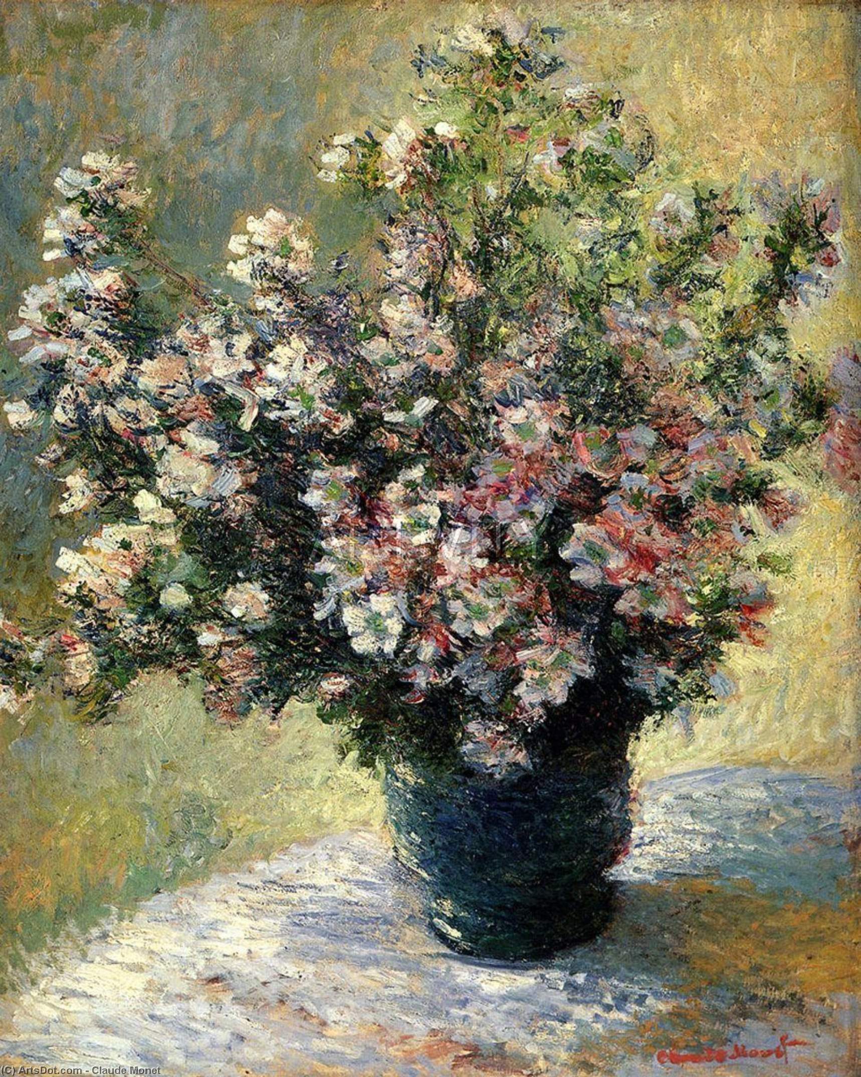Buy Museum Art Reproductions Vase of Flowers, 1882 by Claude Monet (1840-1926, France) | ArtsDot.com