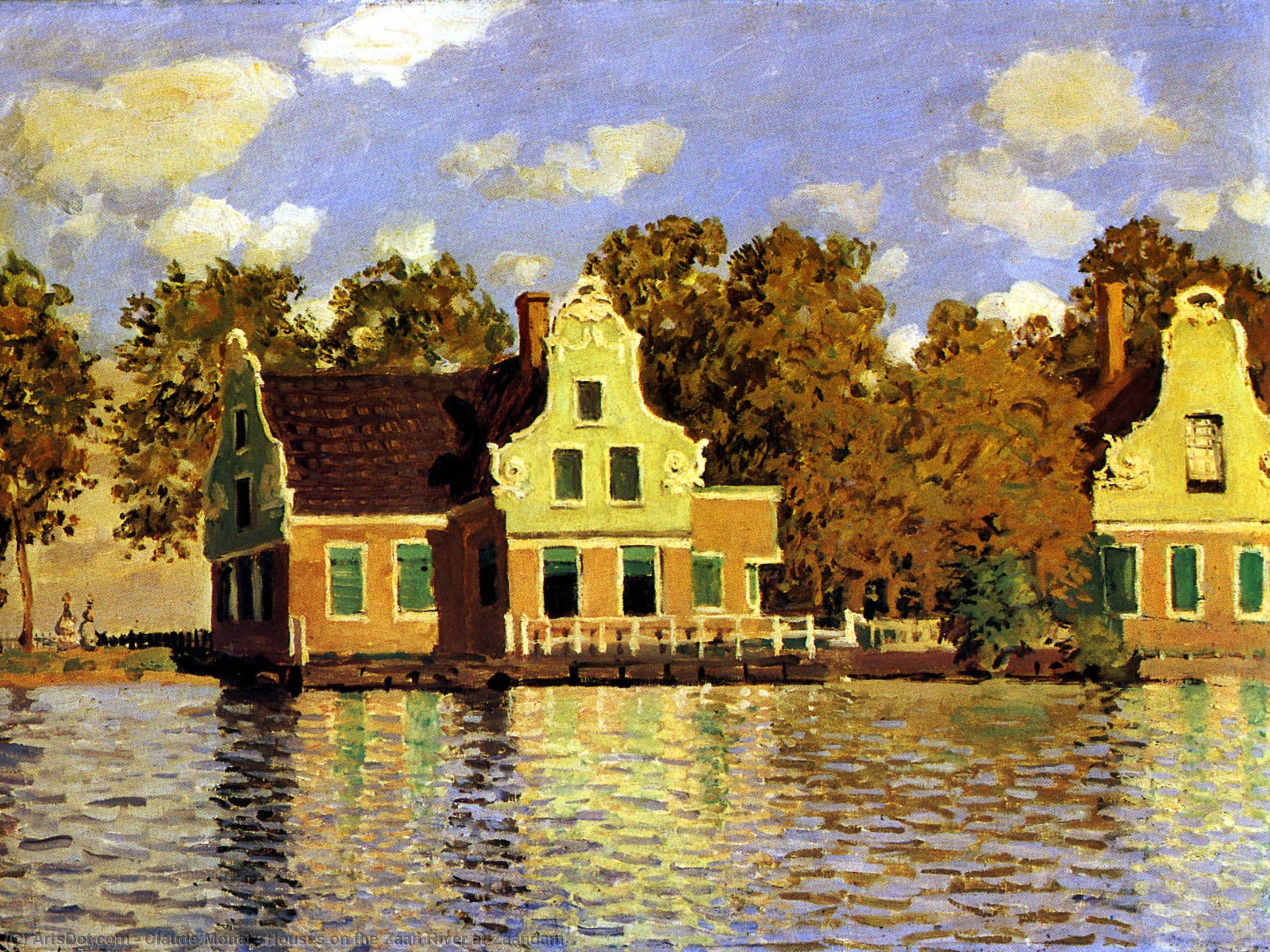 Buy Museum Art Reproductions Houses on the Zaan River at Zaandam, 1871 by Claude Monet (1840-1926, France) | ArtsDot.com