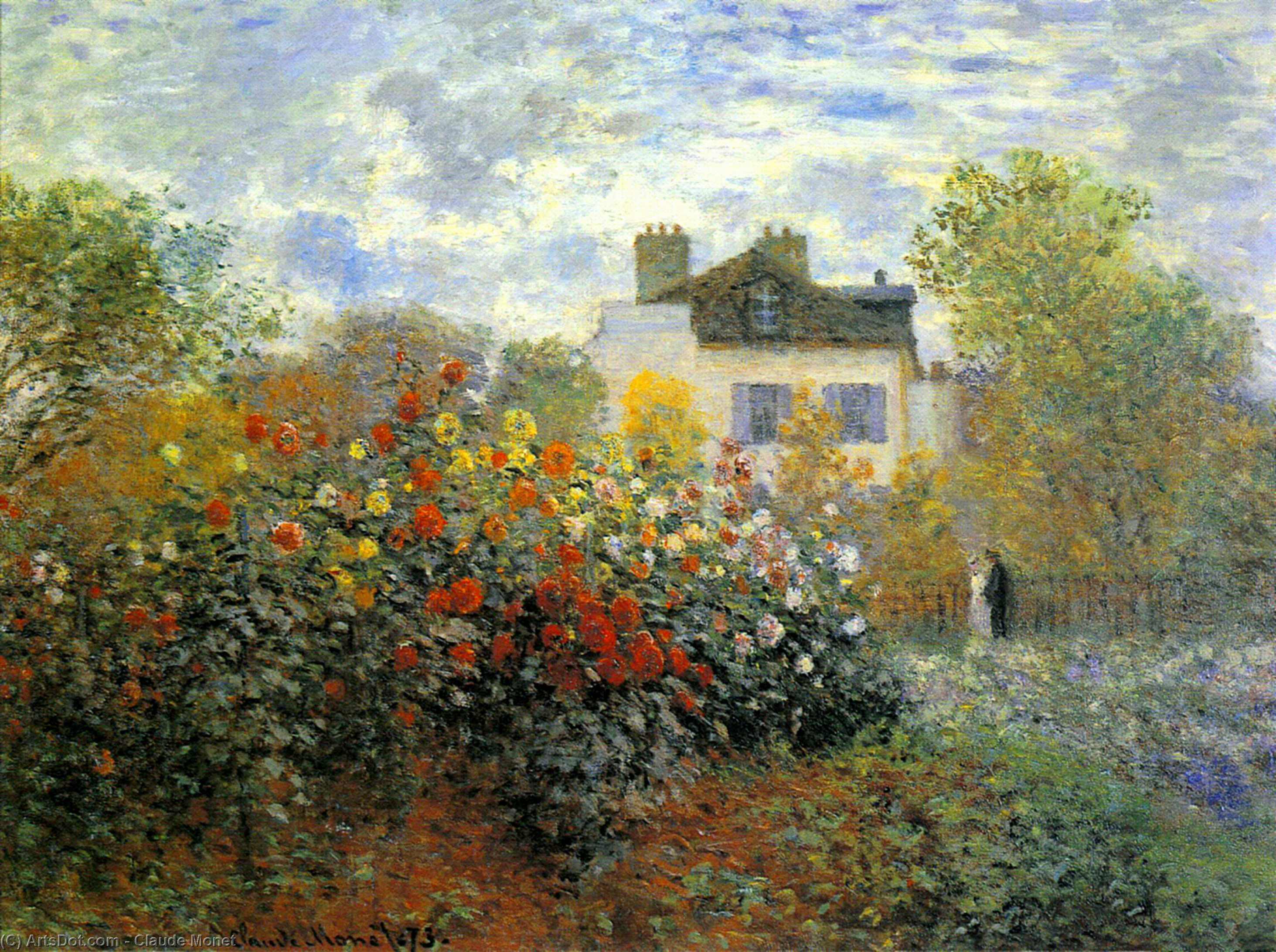 Order Art Reproductions The Garden of Monet at Argenteuil, 1873 by Claude Monet (1840-1926, France) | ArtsDot.com