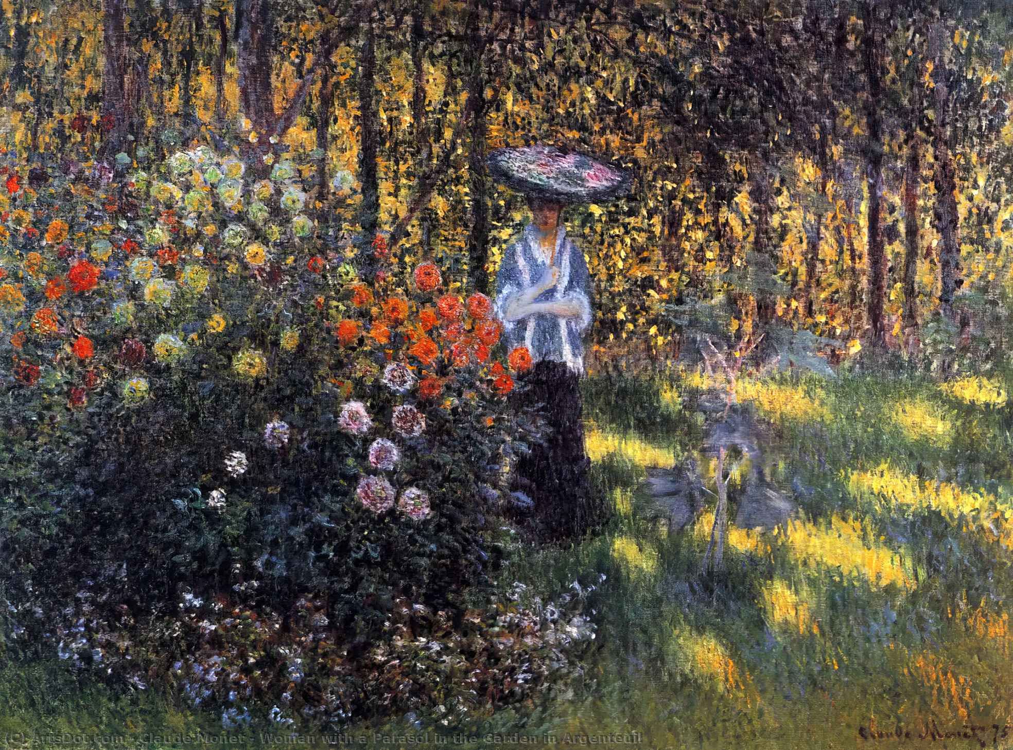 Buy Museum Art Reproductions Woman with a Parasol in the Garden in Argenteuil, 1875 by Claude Monet (1840-1926, France) | ArtsDot.com
