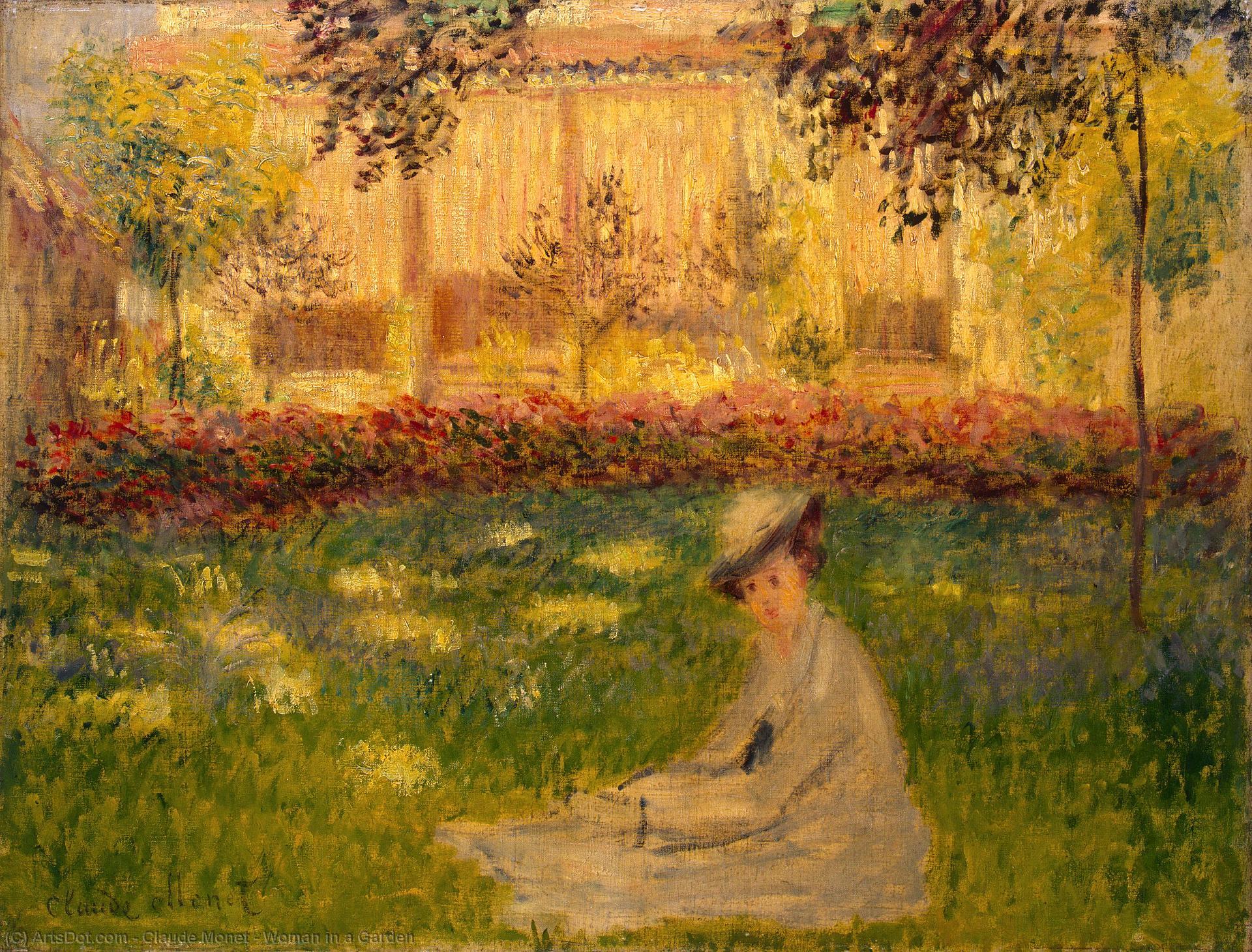 Order Art Reproductions Woman in a Garden, 1876 by Claude Monet (1840-1926, France) | ArtsDot.com