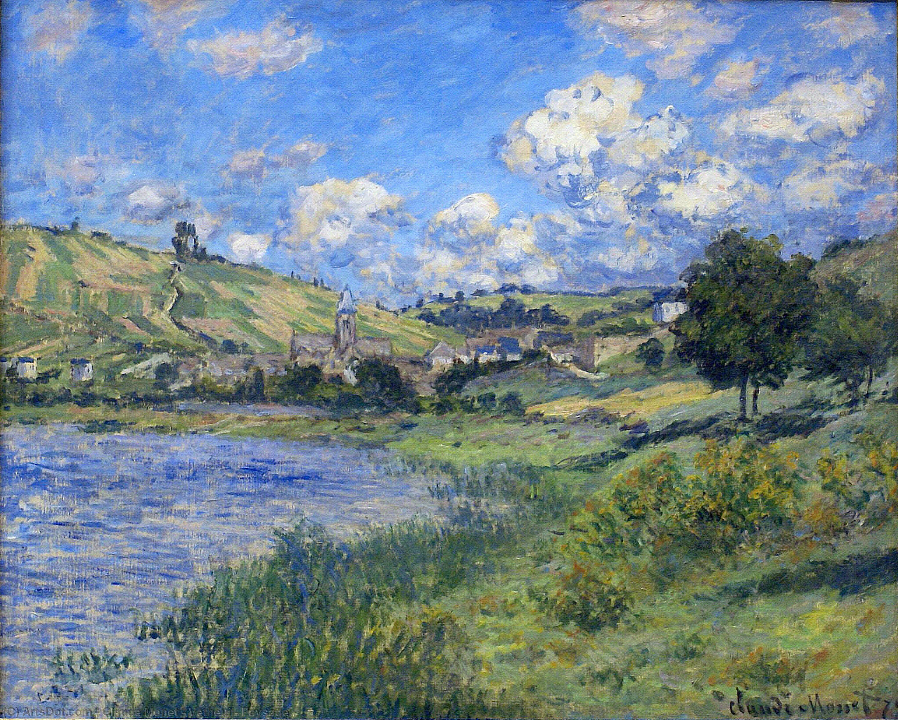 Order Art Reproductions Vetheuil, Paysage, 1879 by Claude Monet (1840-1926, France) | ArtsDot.com