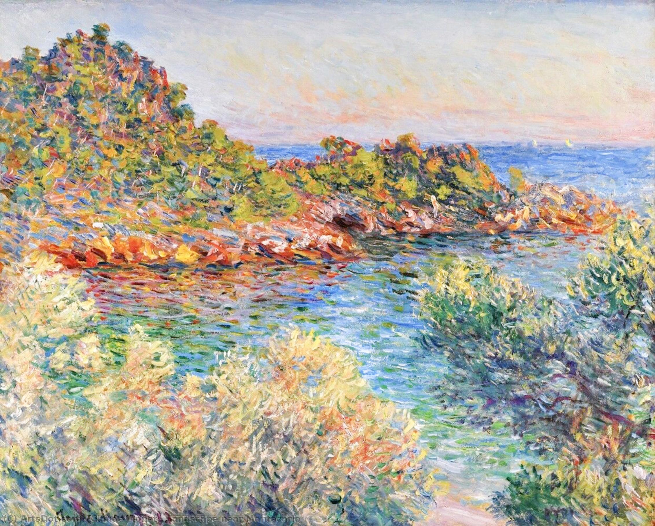 Order Oil Painting Replica Landscape near Montecarlo, 1883 by Claude Monet (1840-1926, France) | ArtsDot.com
