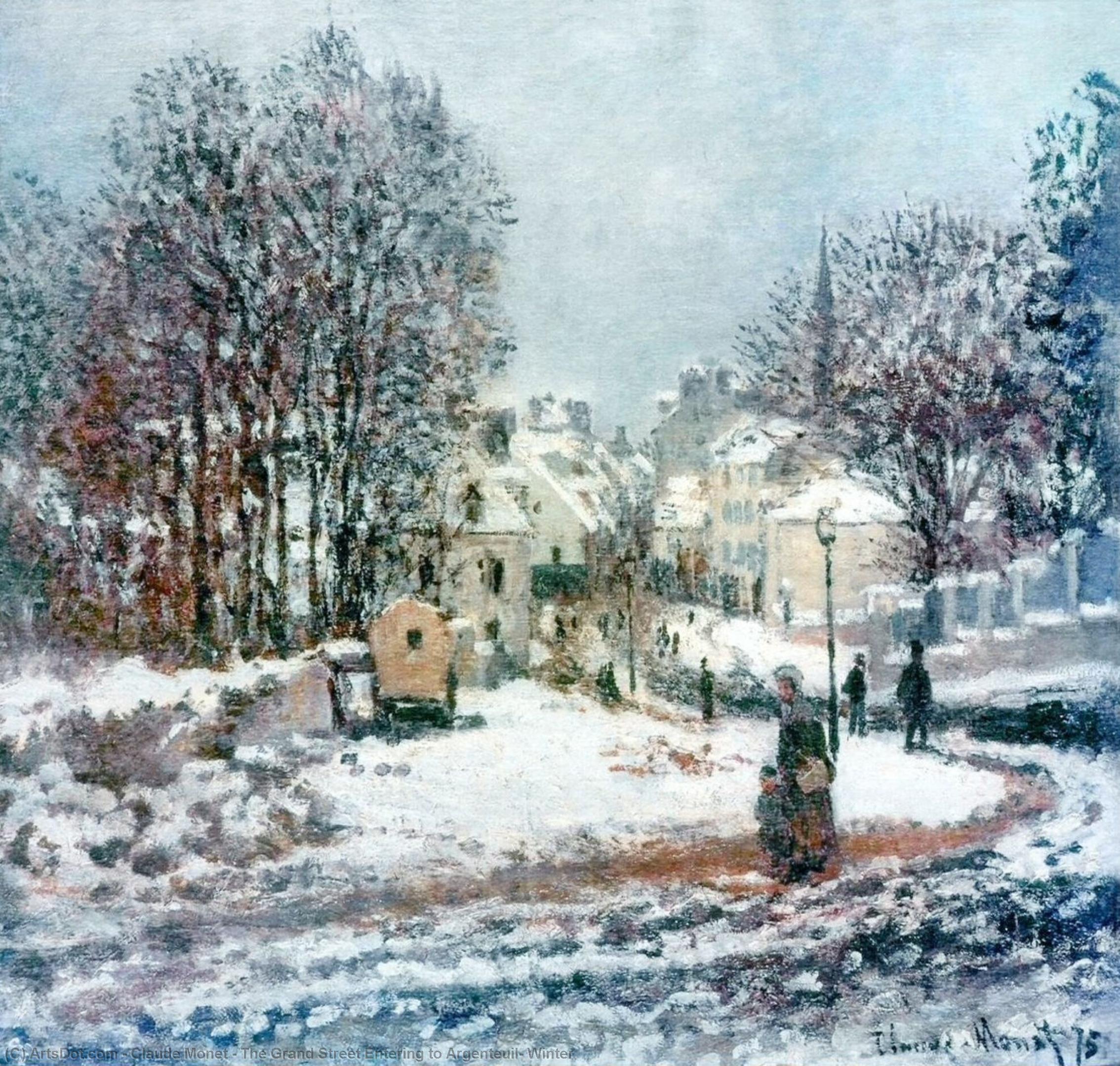 Order Paintings Reproductions The Grand Street Entering to Argenteuil, Winter, 1885 by Claude Monet (1840-1926, France) | ArtsDot.com