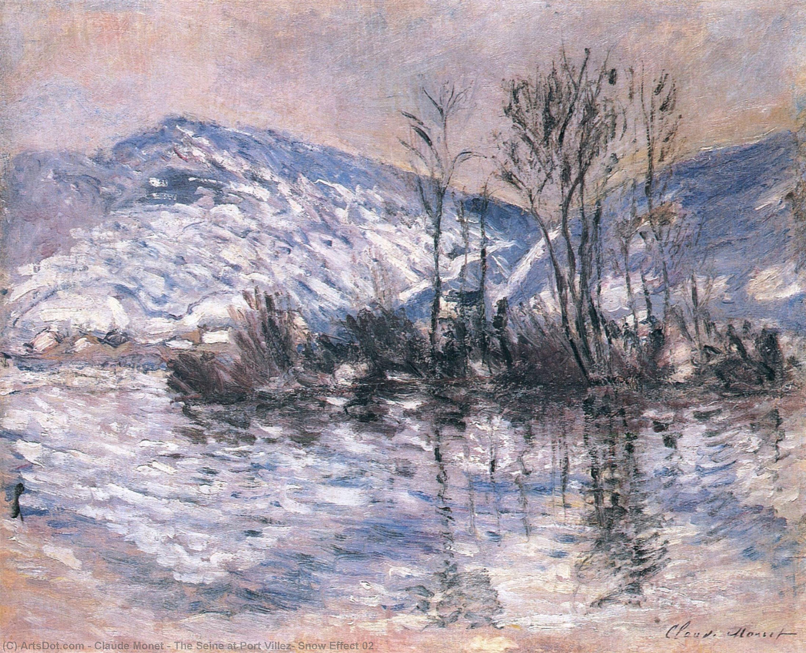 Order Artwork Replica The Seine at Port Villez, Snow Effect 02, 1885 by Claude Monet (1840-1926, France) | ArtsDot.com