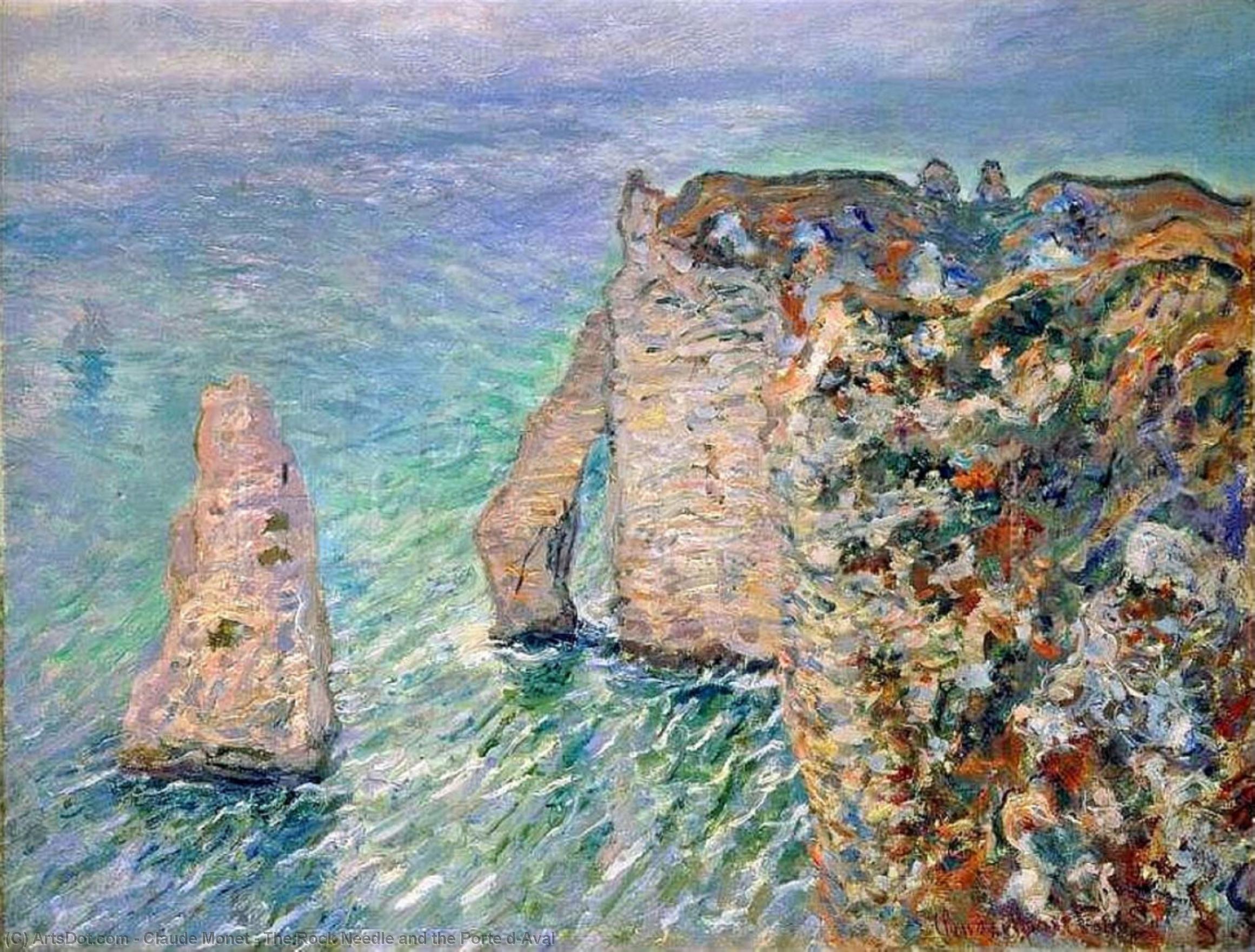 Order Oil Painting Replica The Rock Needle and the Porte d`Aval, 1886 by Claude Monet (1840-1926, France) | ArtsDot.com