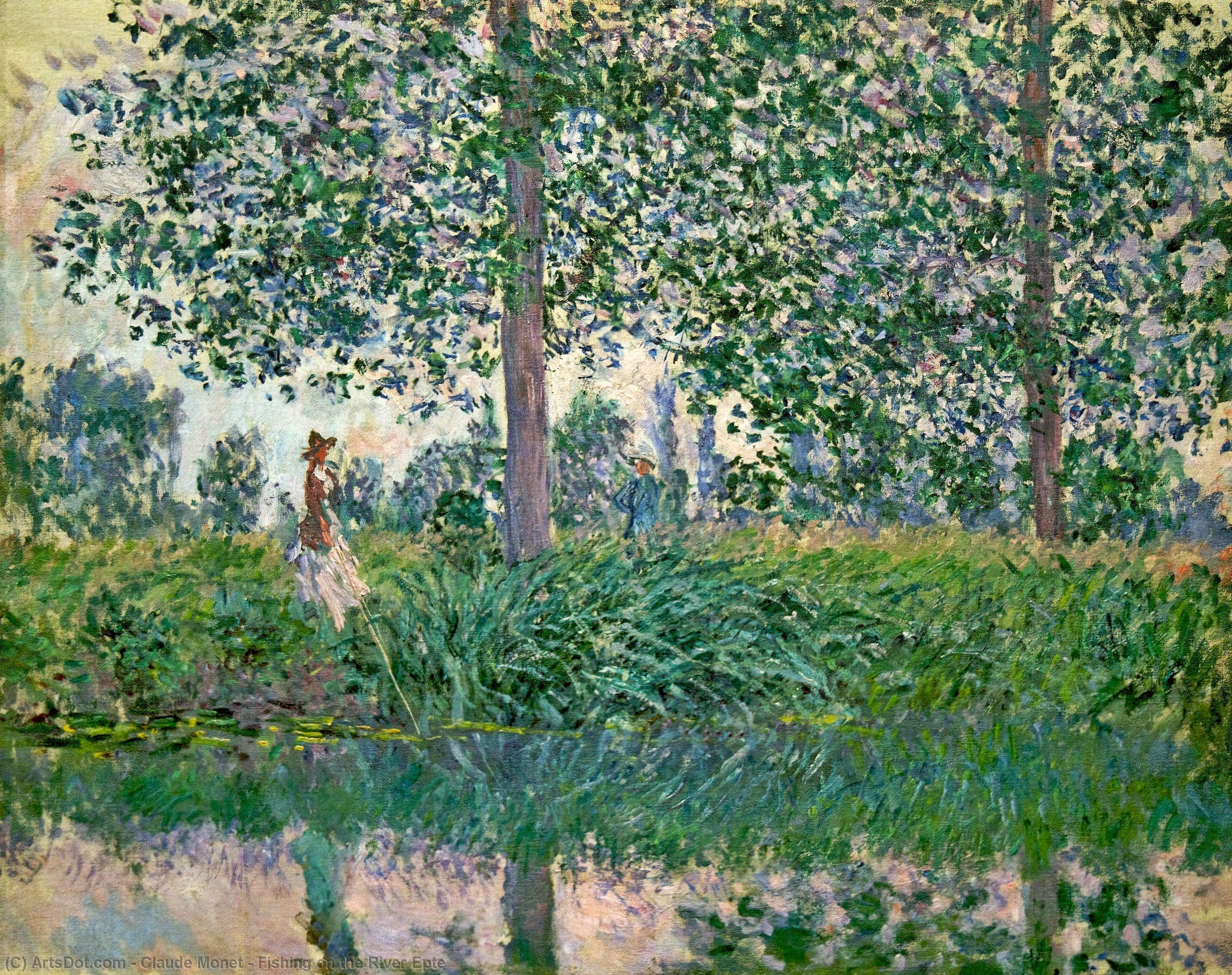 Buy Museum Art Reproductions Fishing on the River Epte, 1887 by Claude Monet (1840-1926, France) | ArtsDot.com