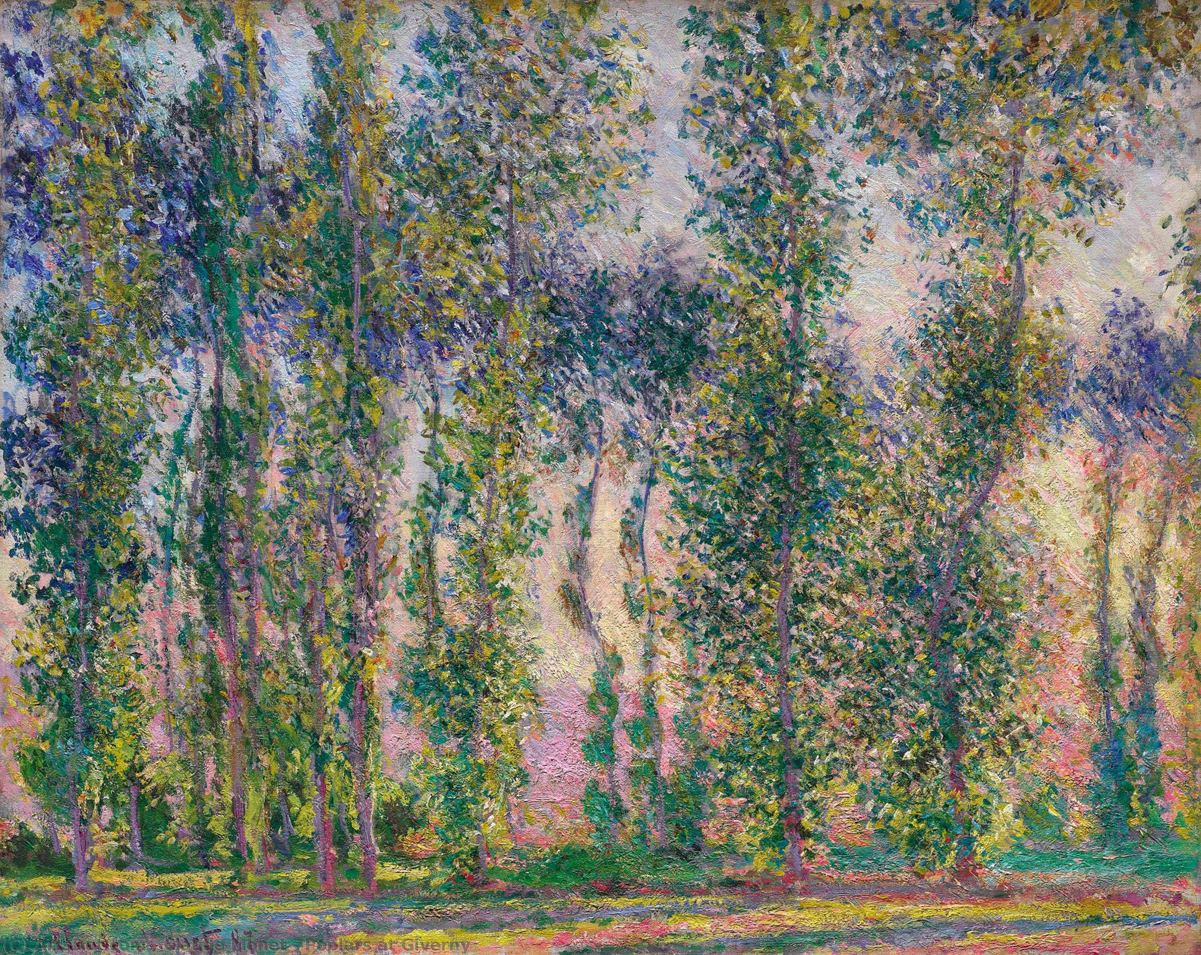 Order Paintings Reproductions Poplars at Giverny, 1887 by Claude Monet (1840-1926, France) | ArtsDot.com