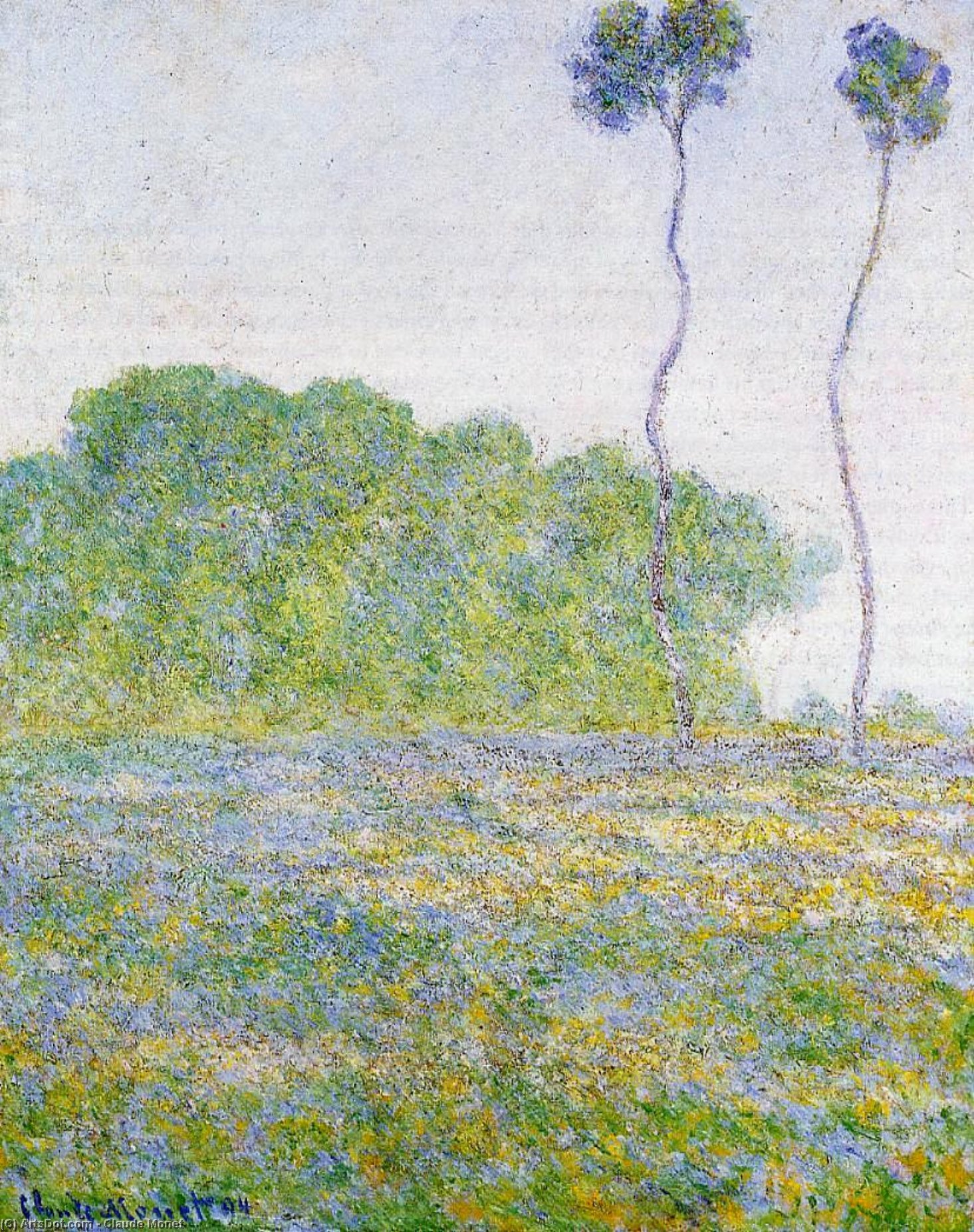 Buy Museum Art Reproductions Springtime. Meadow at Giverny, 1894 by Claude Monet (1840-1926, France) | ArtsDot.com