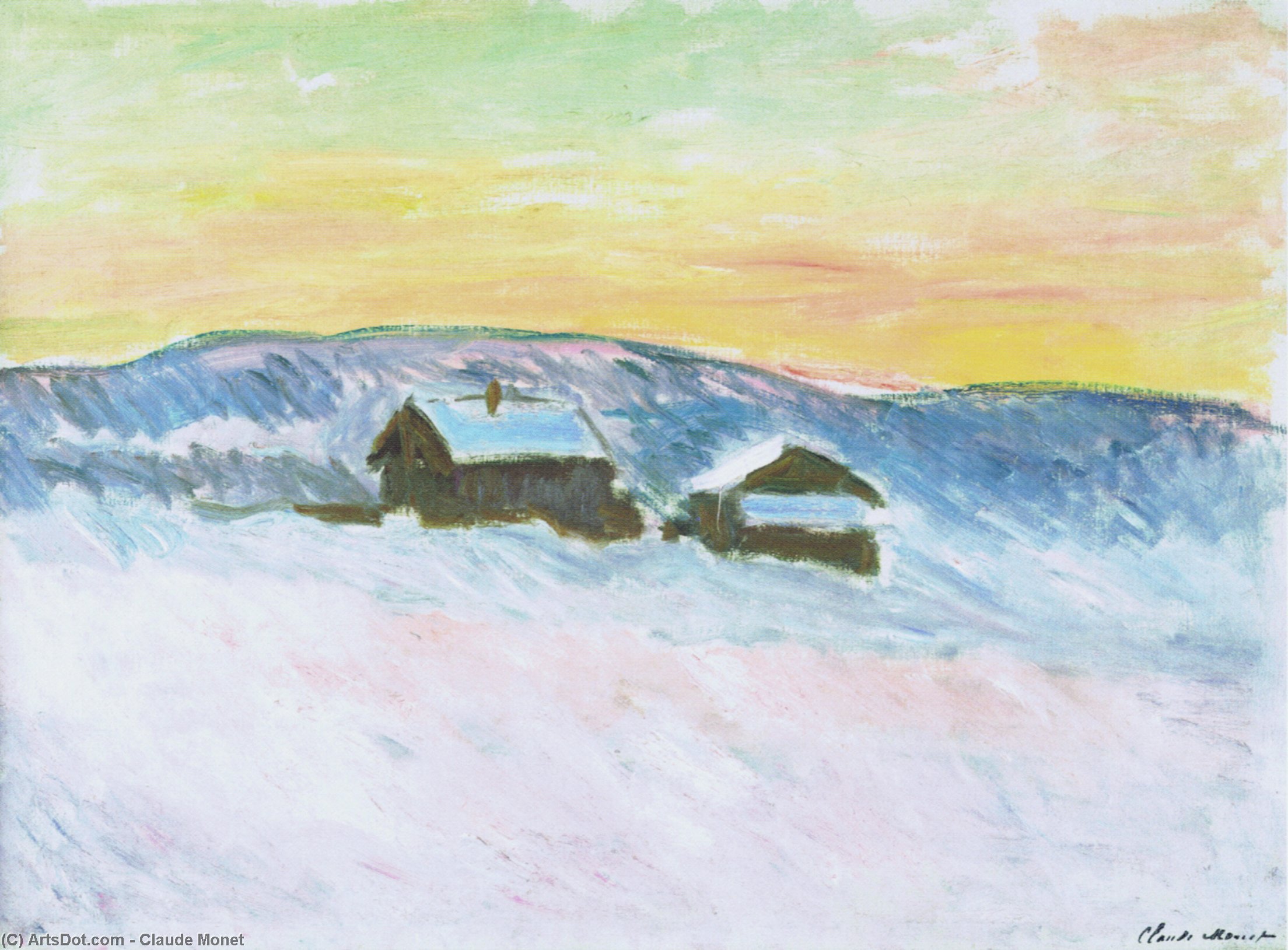Order Oil Painting Replica Paysage of Norway, the Blue Houses, 1895 by Claude Monet (1840-1926, France) | ArtsDot.com