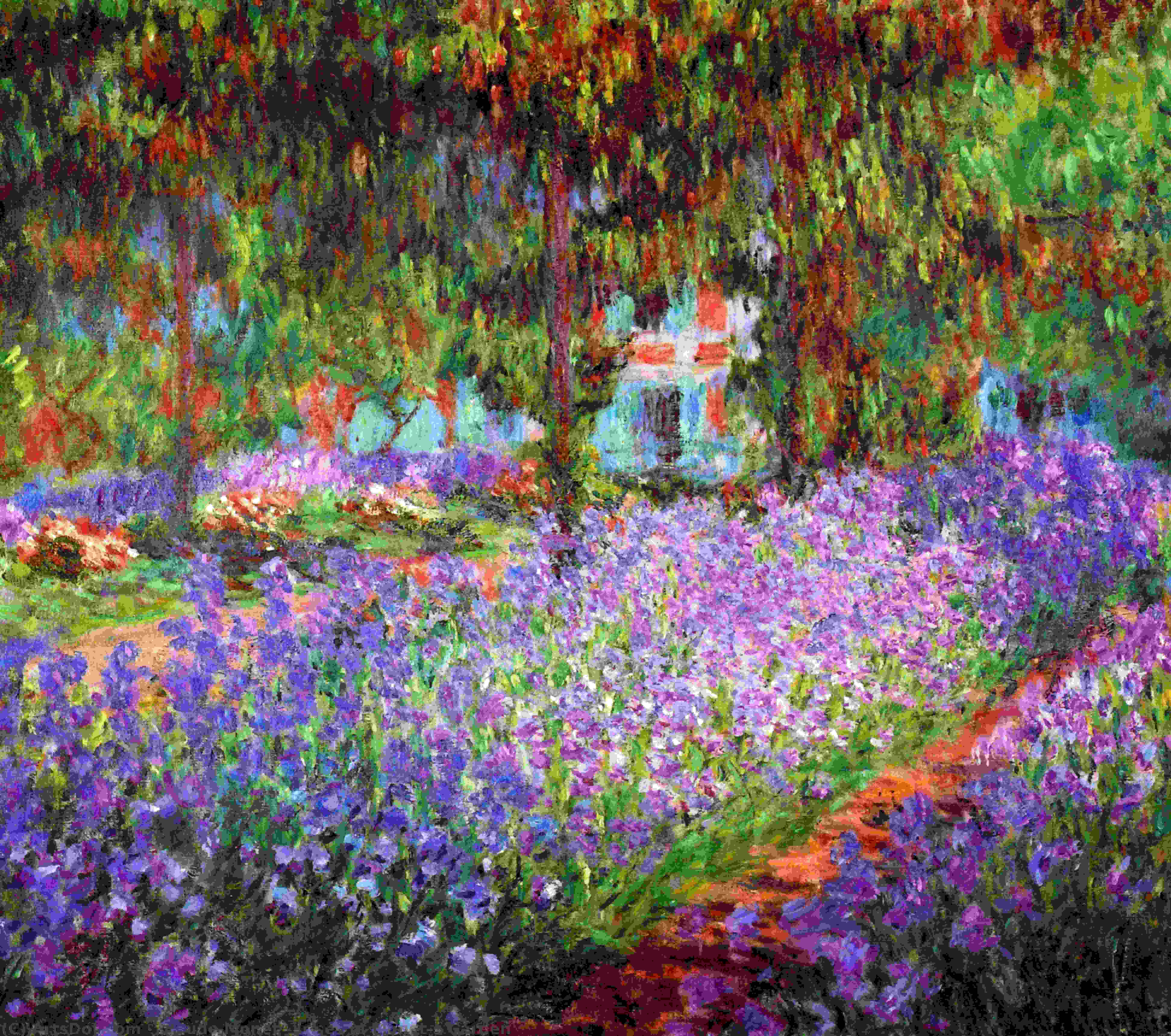 順序 絵画のコピー モネの庭のアイリス, 1900 バイ Claude Monet (1840-1926, France) | ArtsDot.com