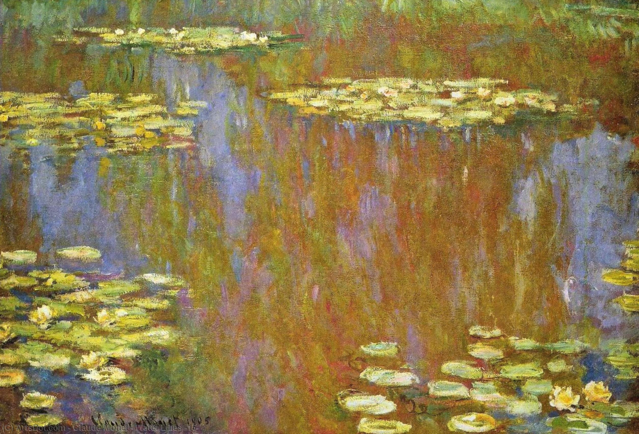 Order Paintings Reproductions Water Lilies (15), 1905 by Claude Monet (1840-1926, France) | ArtsDot.com
