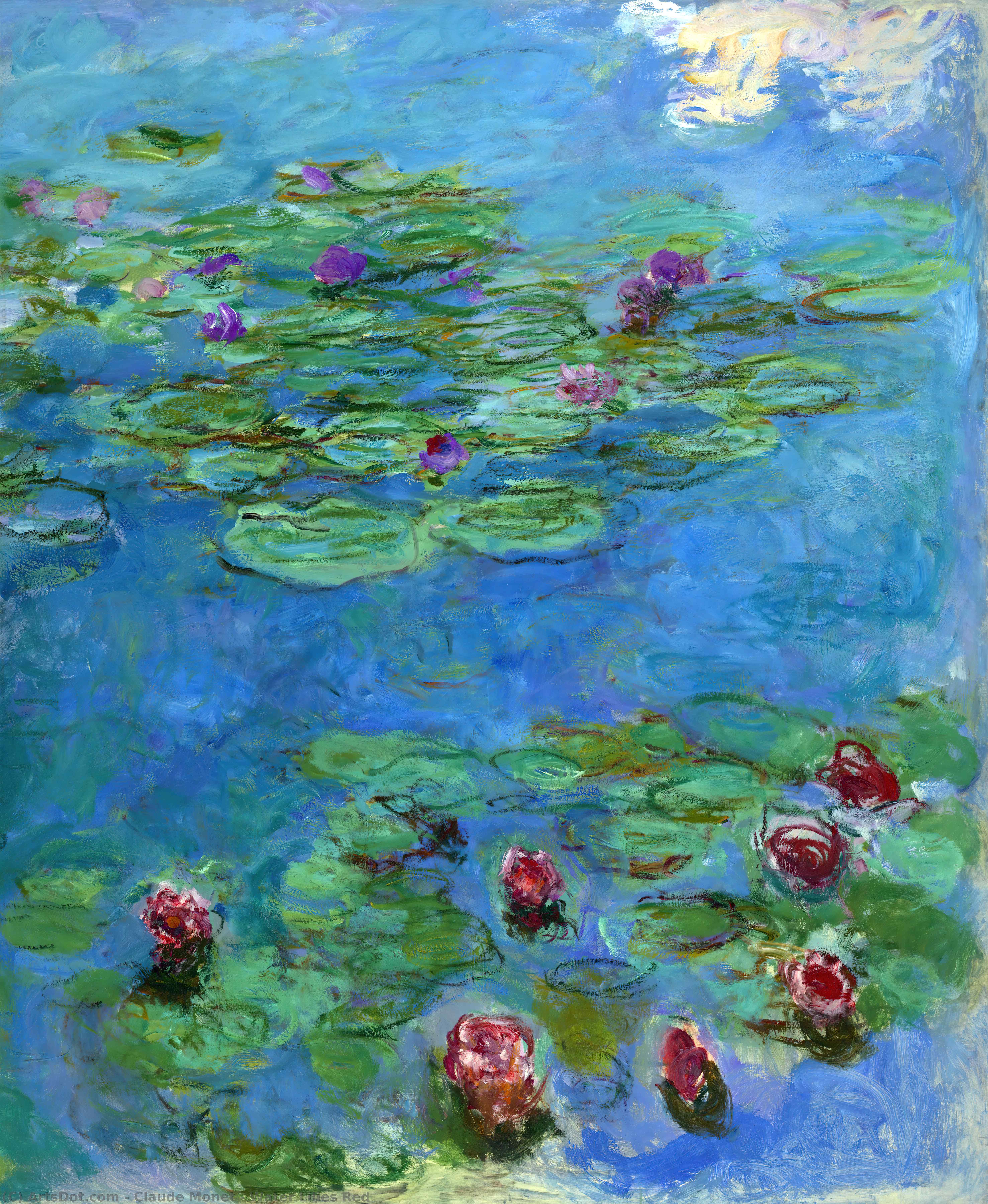 Order Oil Painting Replica Water Lilies Red, 1919 by Claude Monet (1840-1926, France) | ArtsDot.com