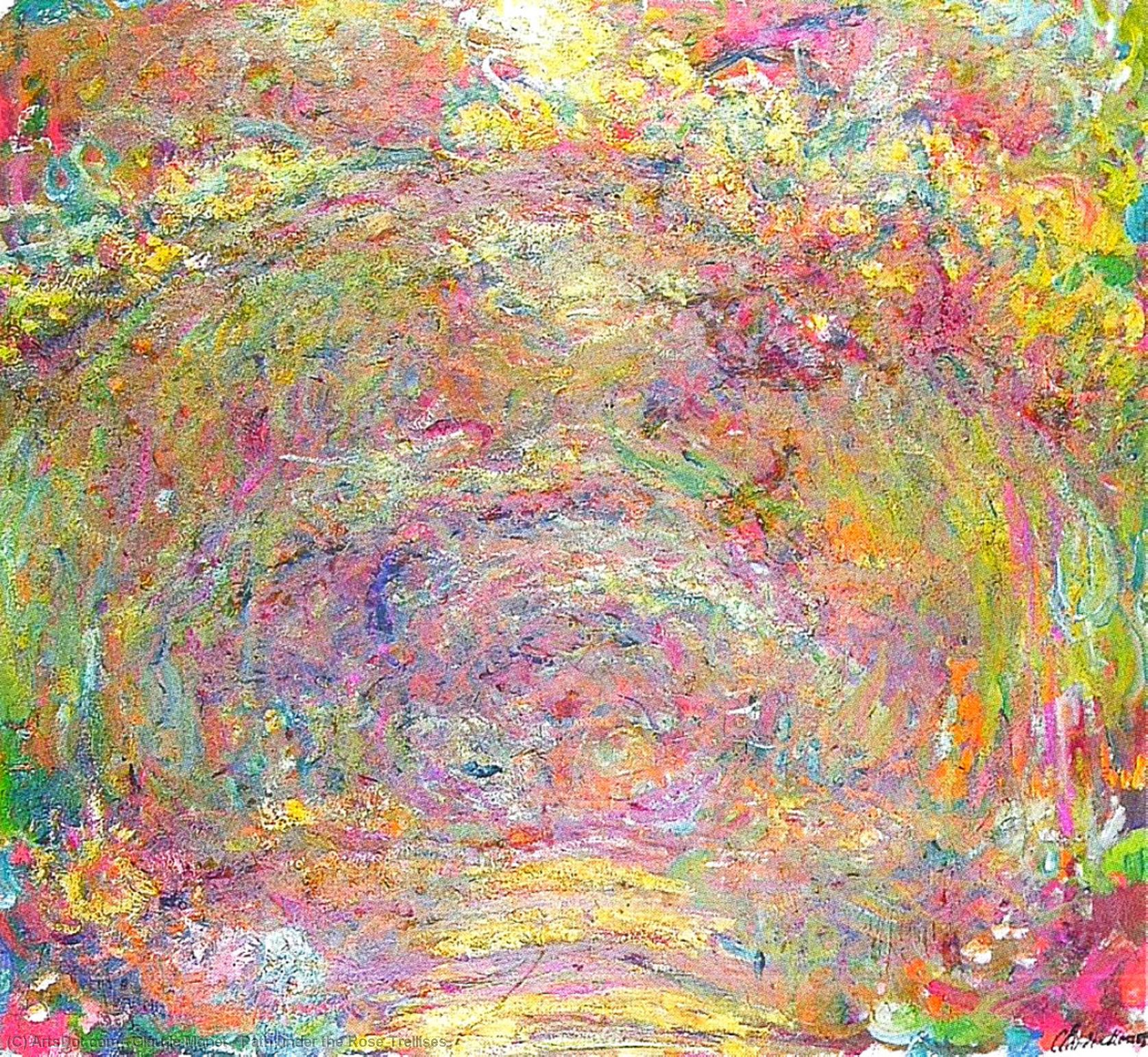 Buy Museum Art Reproductions Path under the Rose Trellises, 1924 by Claude Monet (1840-1926, France) | ArtsDot.com