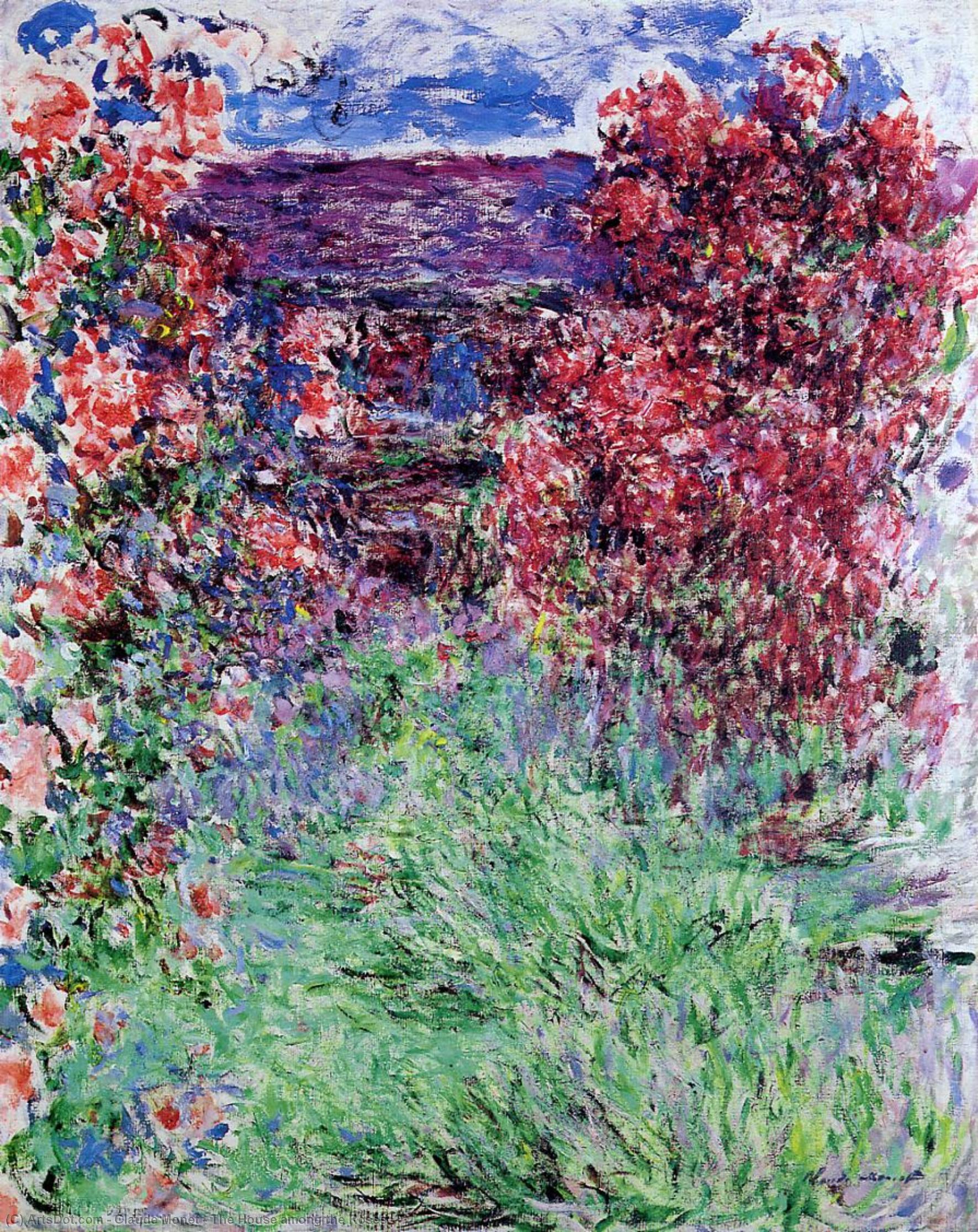 Order Oil Painting Replica The House among the Roses, 1925 by Claude Monet (1840-1926, France) | ArtsDot.com