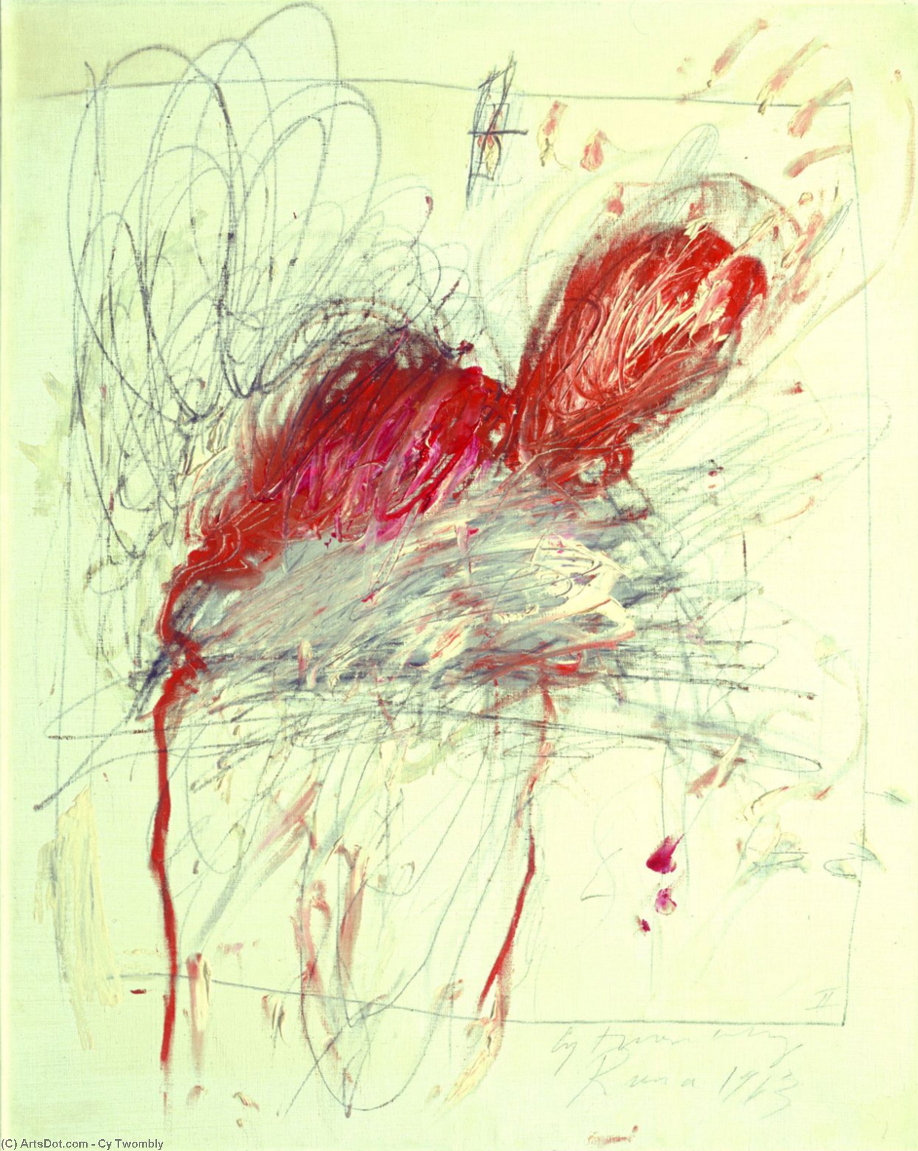Leda and the Swan, 1963 by Cy Twombly (1928-2011, United States) Cy Twombly | ArtsDot.com