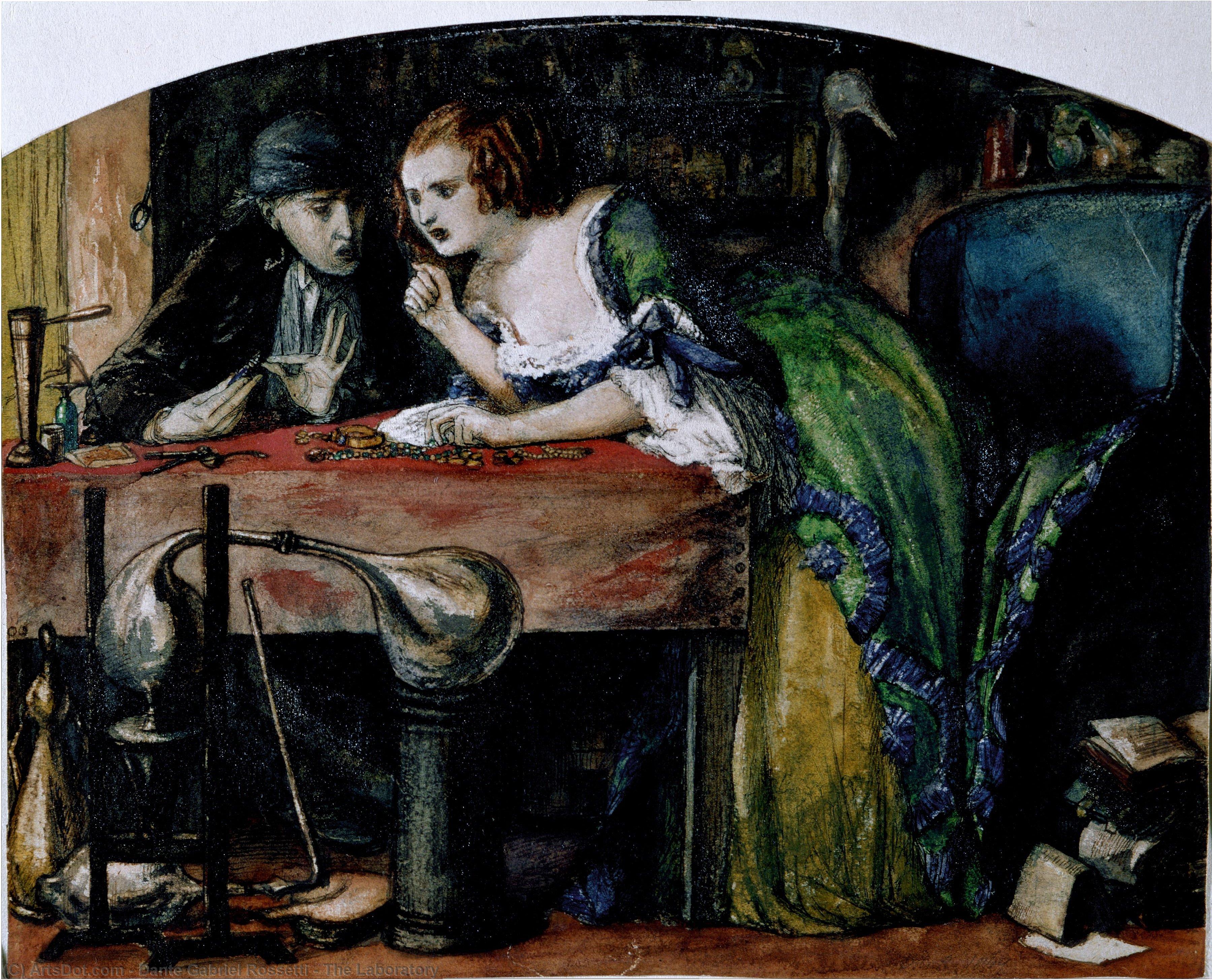 Order Oil Painting Replica The Laboratory, 1849 by Dante Gabriel Rossetti | ArtsDot.com
