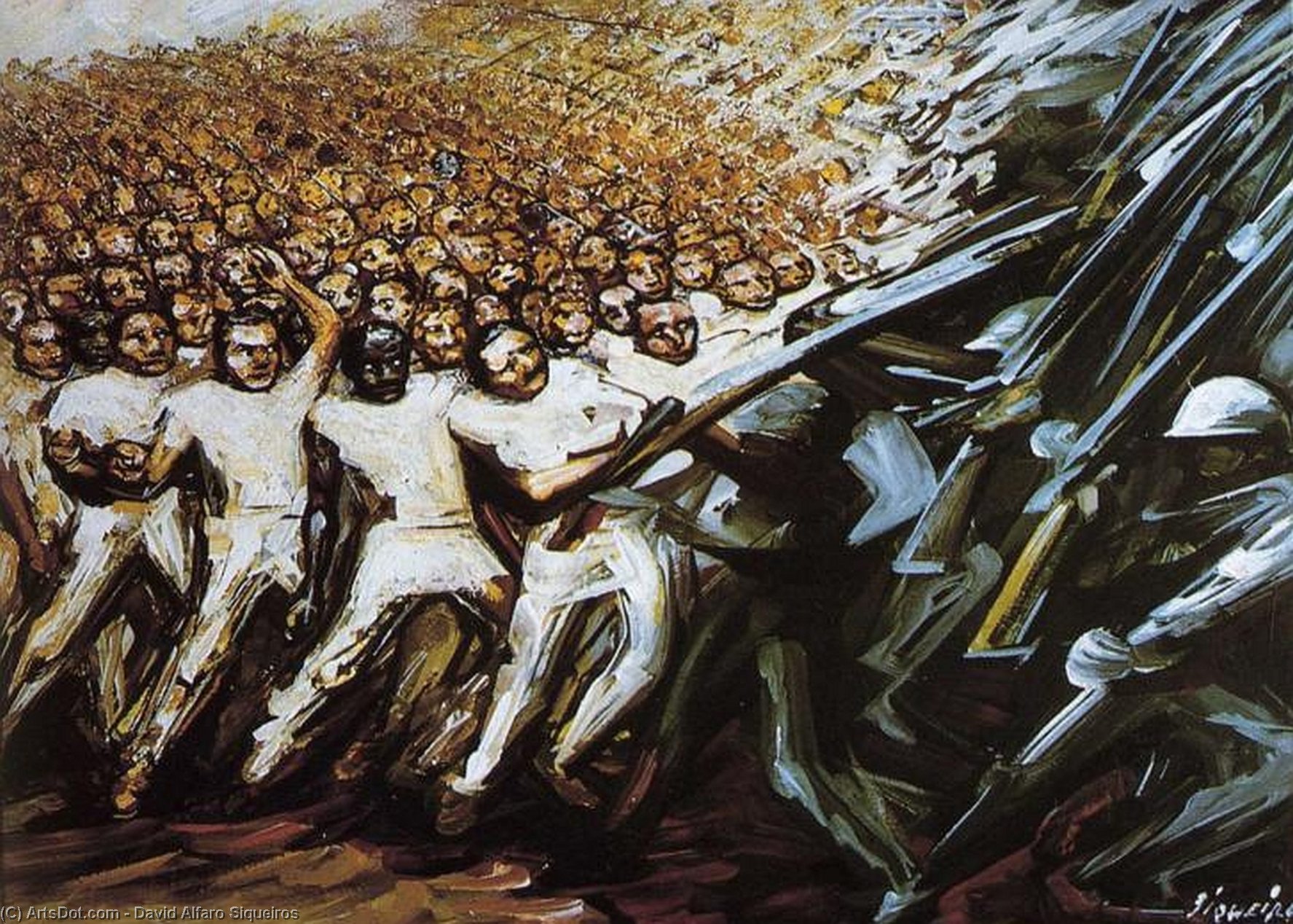 Order Oil Painting Replica Struggle for Emancipation, 1961 by David Alfaro Siqueiros (Inspired By) (1896-1974, Mexico) | ArtsDot.com