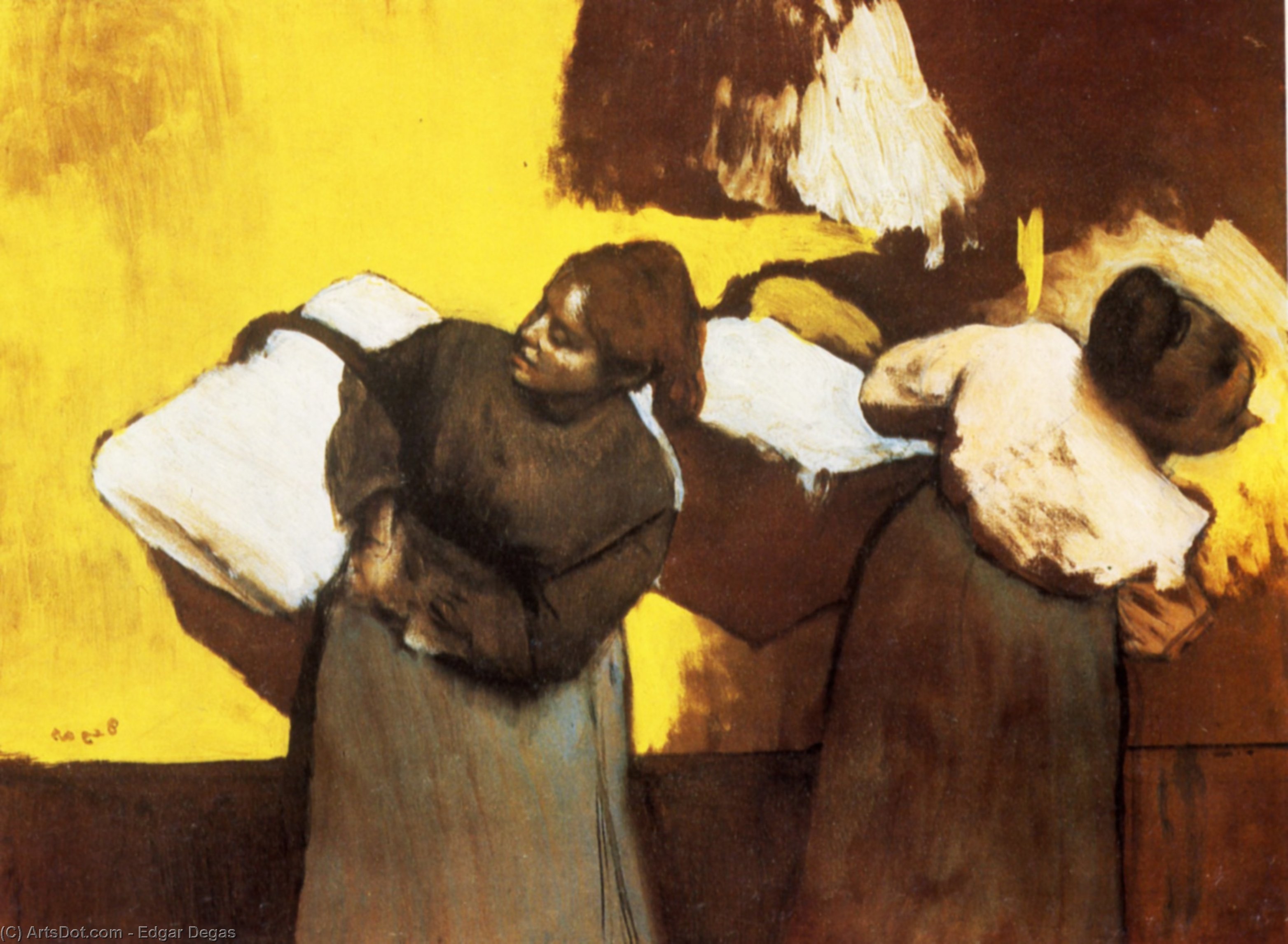 Order Artwork Replica Laundresses Carrying Linen in Town, 1878 by Edgar Degas (1834-1917, France) | ArtsDot.com
