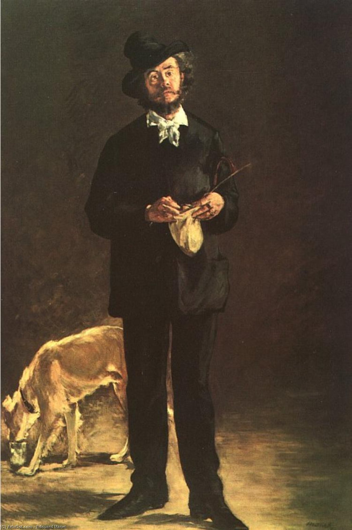 Order Art Reproductions The Artist (Portrait of Gilbert Marcellin Desboutin), 1875 by Edouard Manet (1832-1883, France) | ArtsDot.com