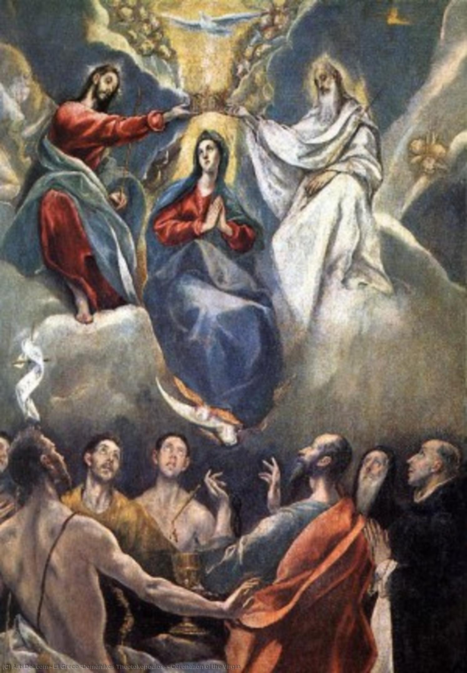 Order Oil Painting Replica Coronation of the Virgin, 1591 by El Greco (Doménikos Theotokopoulos) (1541-1614, Greece) | ArtsDot.com