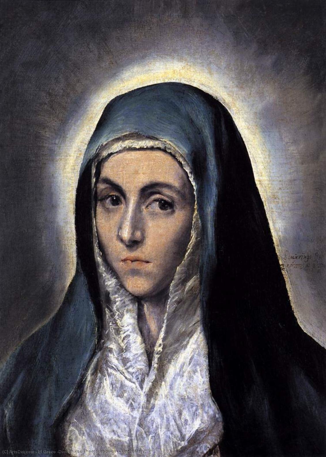 Order Oil Painting Replica Virgin Mary, 1585 by El Greco (Doménikos Theotokopoulos) (1541-1614, Greece) | ArtsDot.com