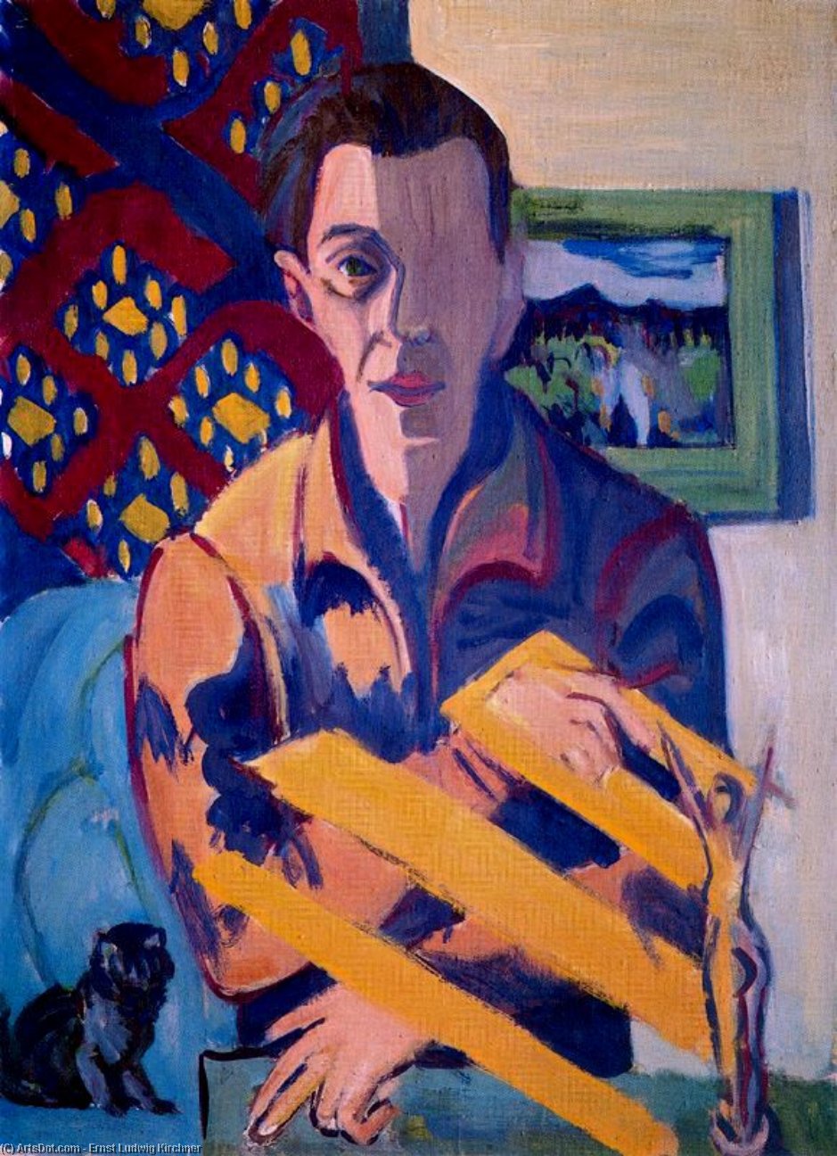 Buy Museum Art Reproductions Self-Portrait, 1931 by Ernst Ludwig Kirchner (1880-1938, Germany) | ArtsDot.com