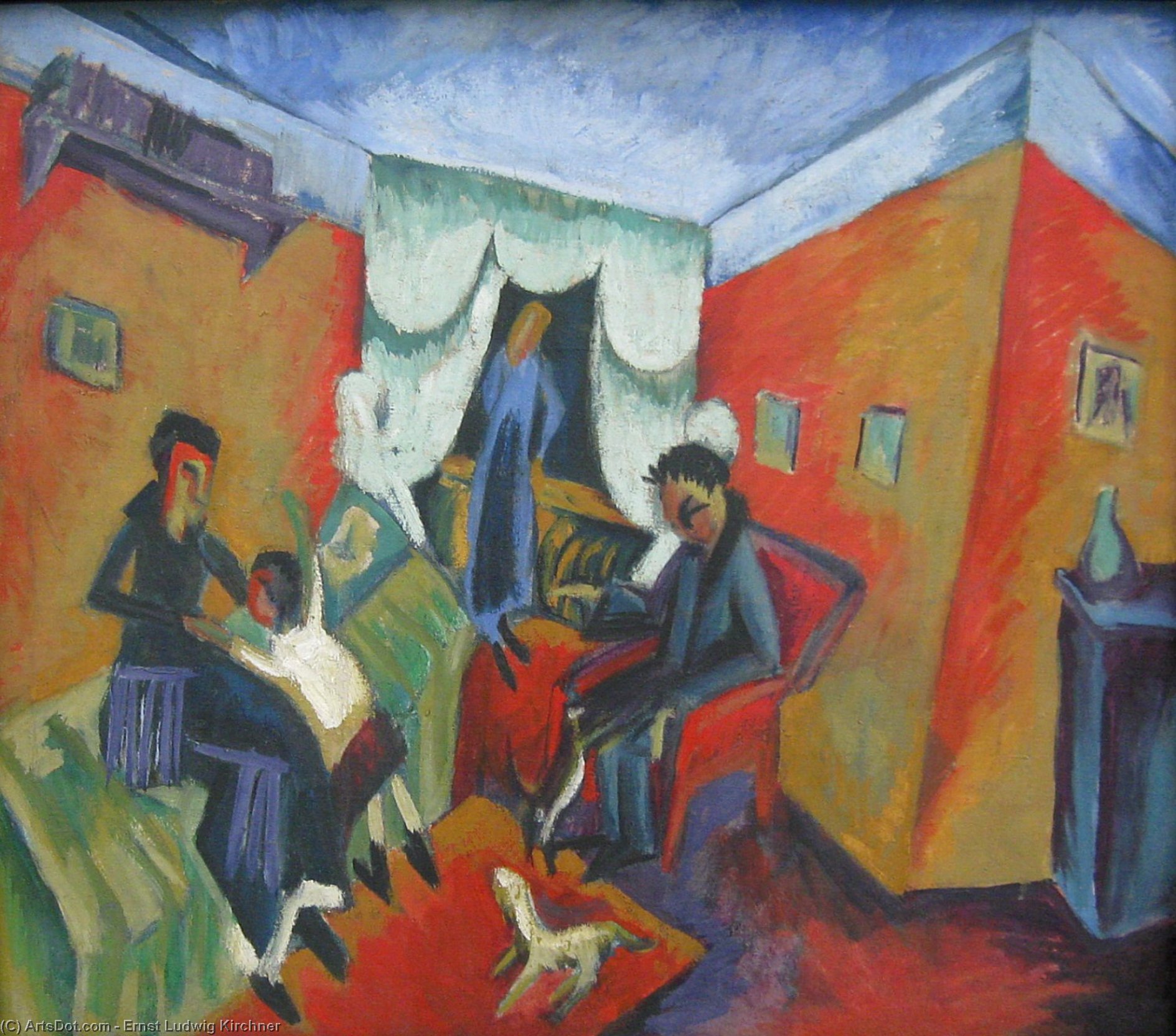 Order Oil Painting Replica Interieur, 1915 by Ernst Ludwig Kirchner (1880-1938, Germany) | ArtsDot.com