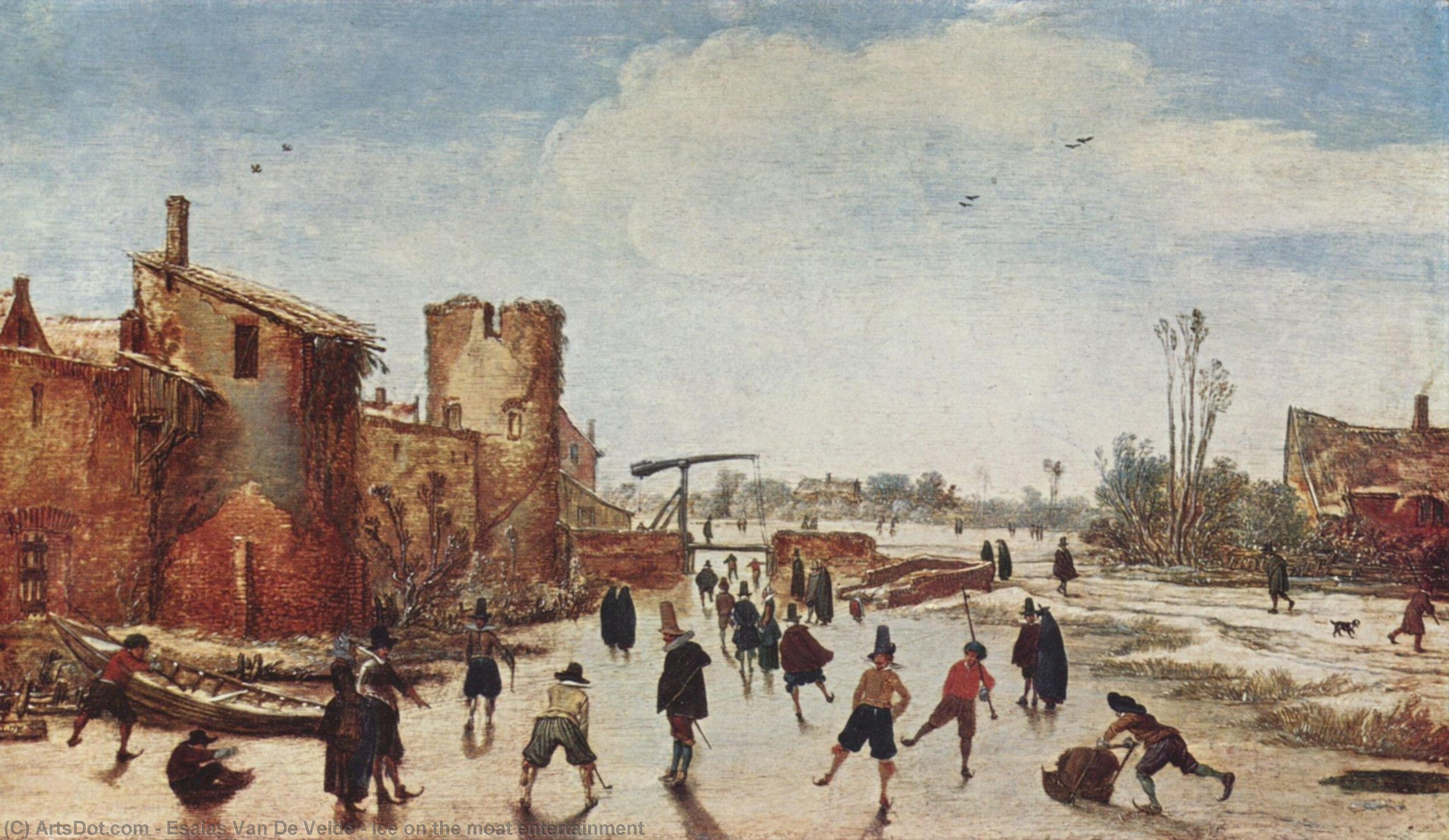Buy Museum Art Reproductions Ice on the moat entertainment, 1618 by Esaias Van De Velde (1587-1630, Netherlands) | ArtsDot.com