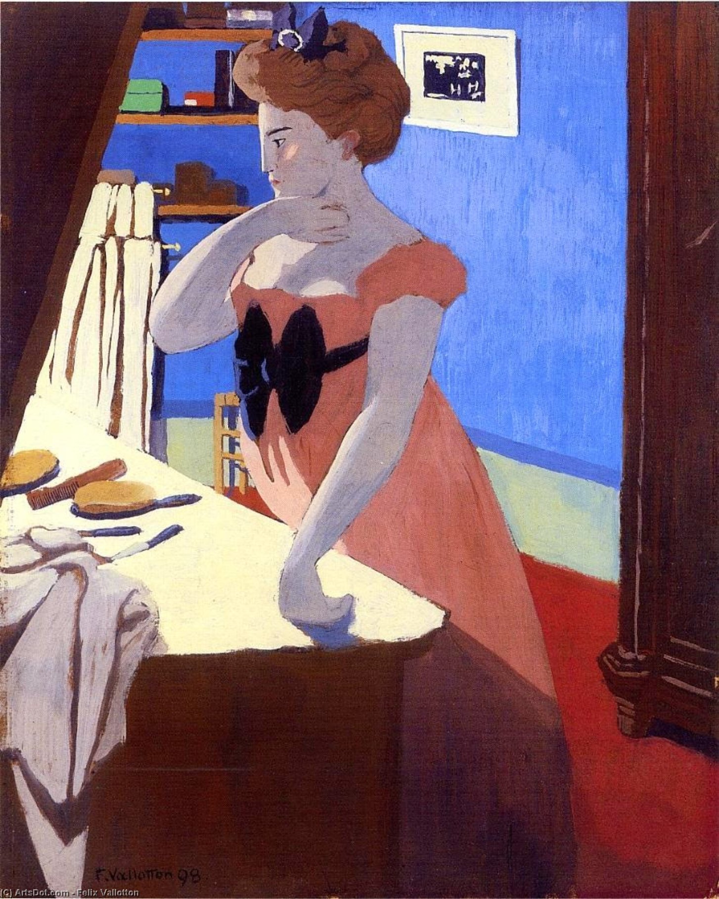 Order Oil Painting Replica Misia at Her Dressing Table, 1898 by Felix Vallotton (1865-1925, Switzerland) | ArtsDot.com