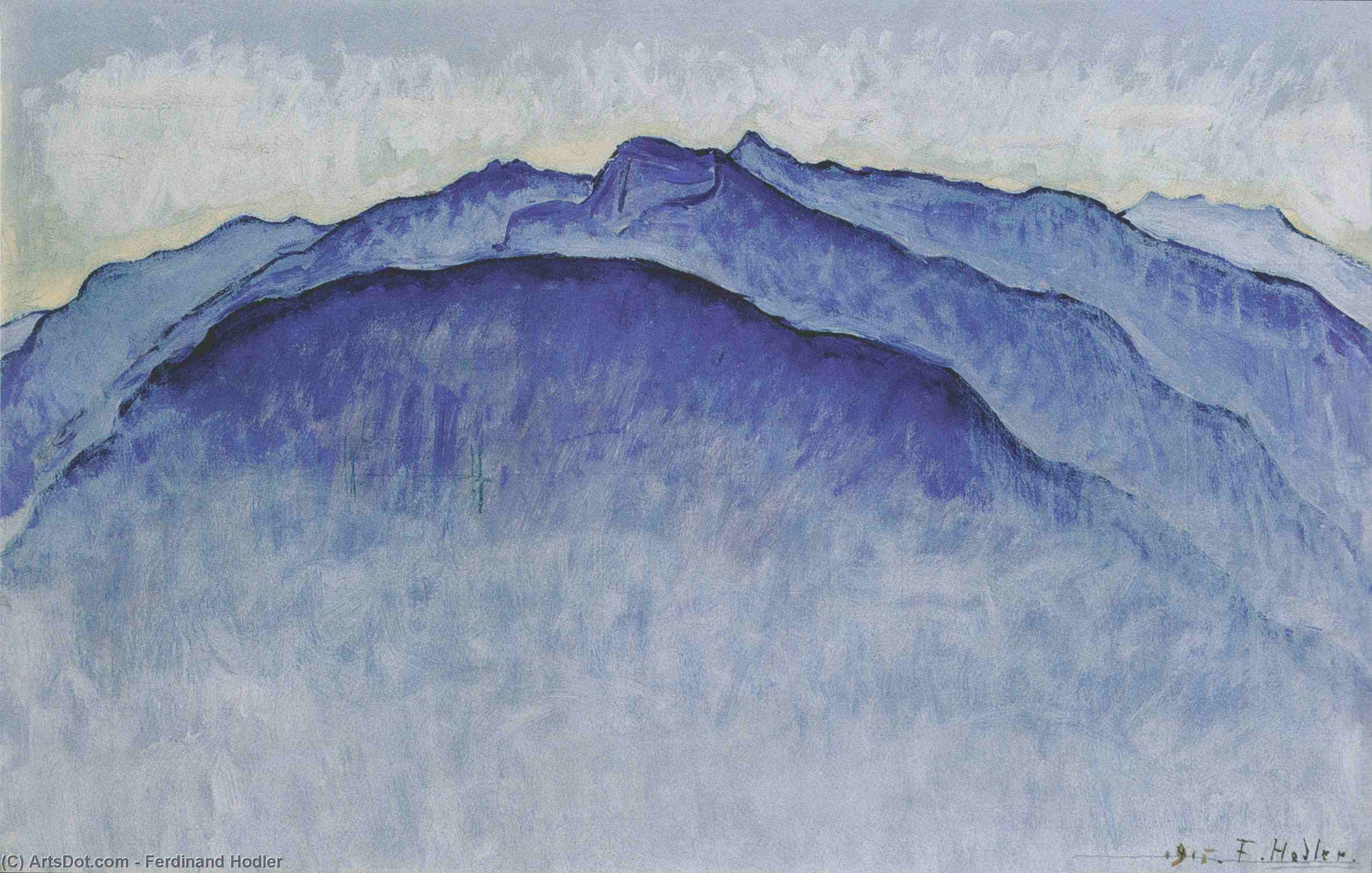 Order Oil Painting Replica Peaks in the morning, 1915 by Ferdinand Hodler (1853-1918, Switzerland) | ArtsDot.com