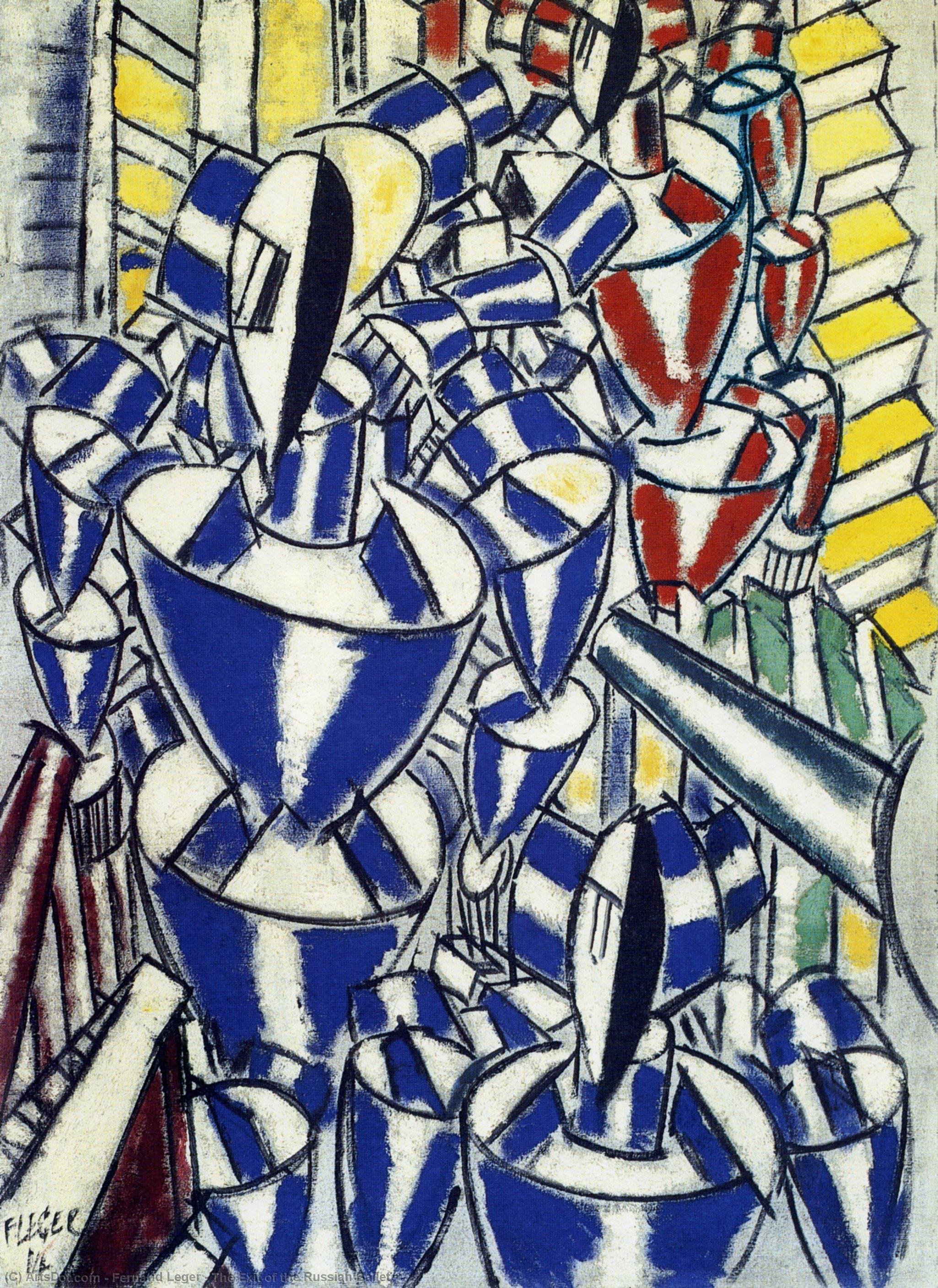 Order Oil Painting Replica The Exit of the Russian Ballet, 1914 by Fernand Leger (Inspired By) (1881-1955, France) | ArtsDot.com