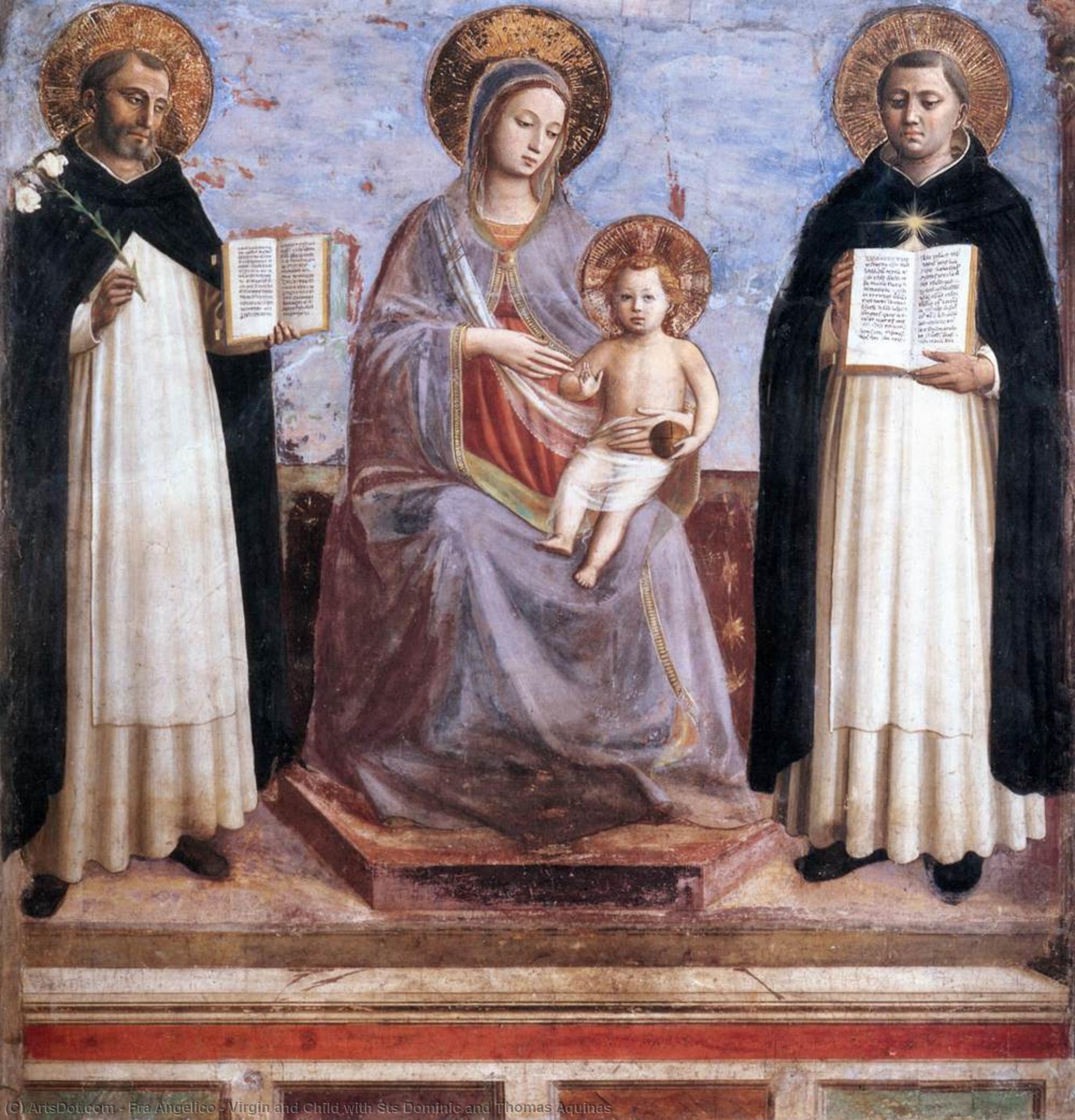 Order Art Reproductions Virgin and Child with Sts Dominic and Thomas Aquinas, 1445 by Fra Angelico (1395-1455, Italy) | ArtsDot.com