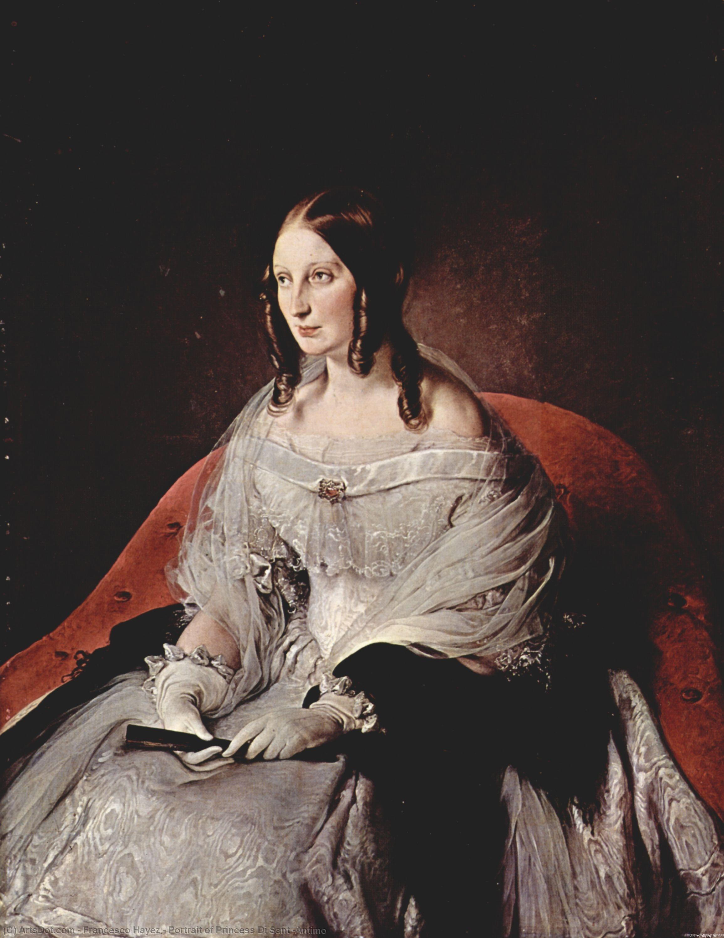 Buy Museum Art Reproductions Portrait of Princess Di Sant `Antimo, 1842 by Francesco Hayez (1791-1882, Italy) | ArtsDot.com