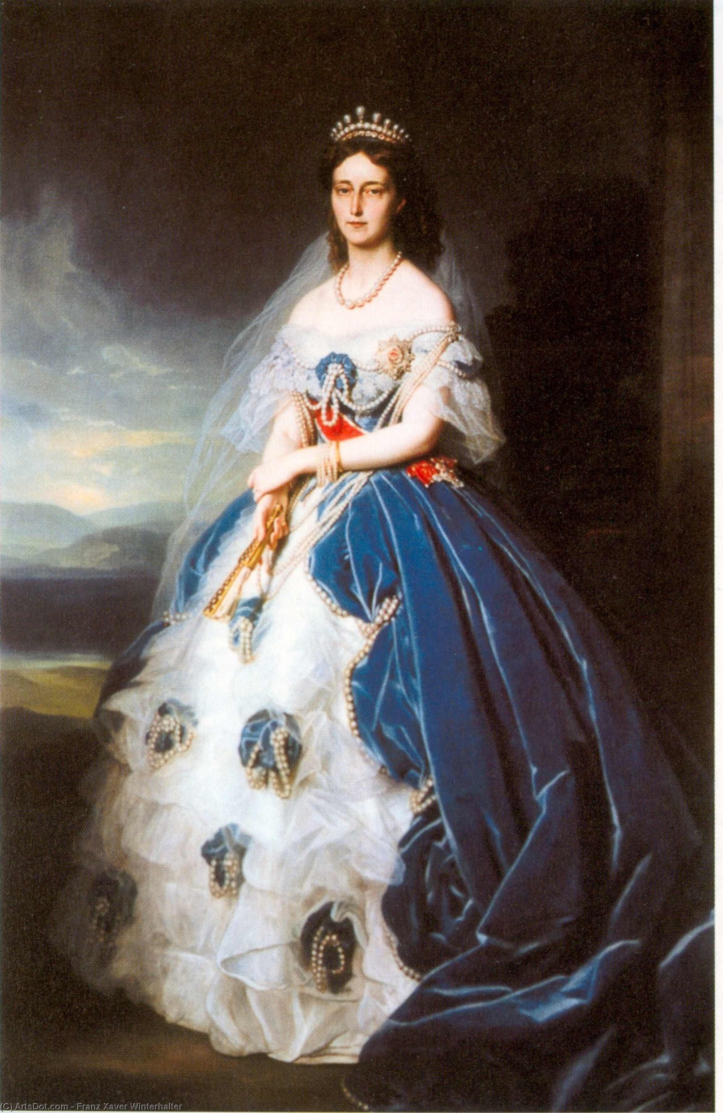 Order Art Reproductions Portrait of the Queen Olga of Württemberg, 1865 by Franz Xaver Winterhalter (1805-1873, Germany) | ArtsDot.com