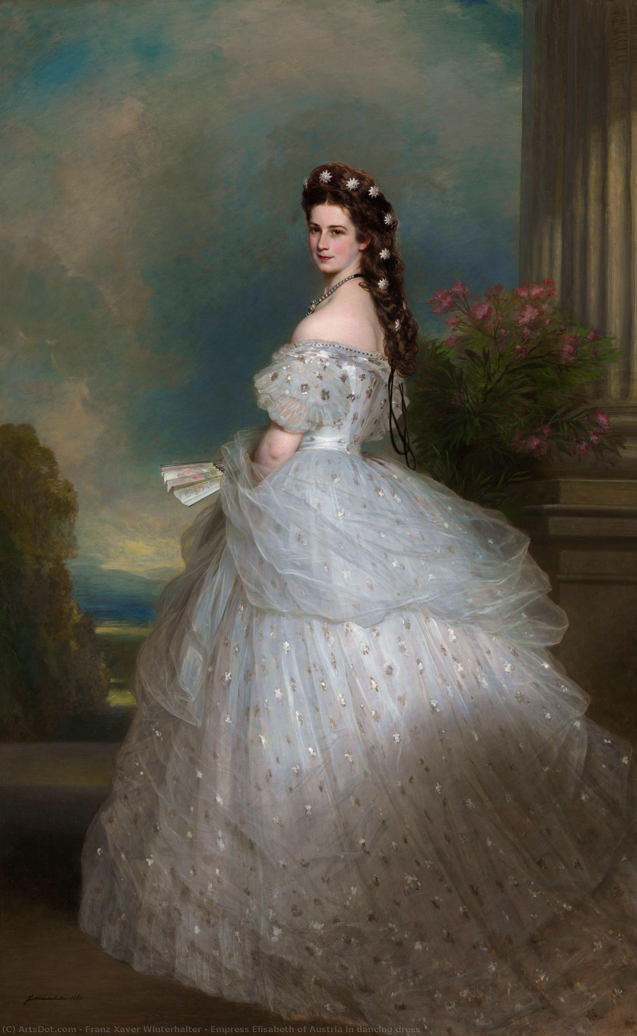 Order Art Reproductions Empress Elisabeth of Austria in dancing dress, 1865 by Franz Xaver Winterhalter (1805-1873, Germany) | ArtsDot.com