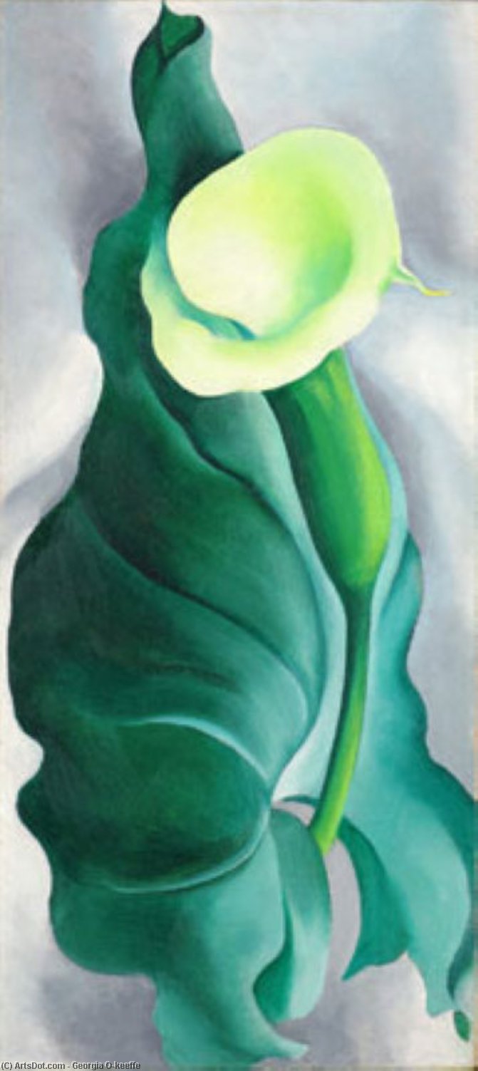 Order Oil Painting Replica Calla Lily (Lily-Yellow No. 2) by Georgia Totto O'keeffe (Inspired By) (1887-1986, United States) | ArtsDot.com