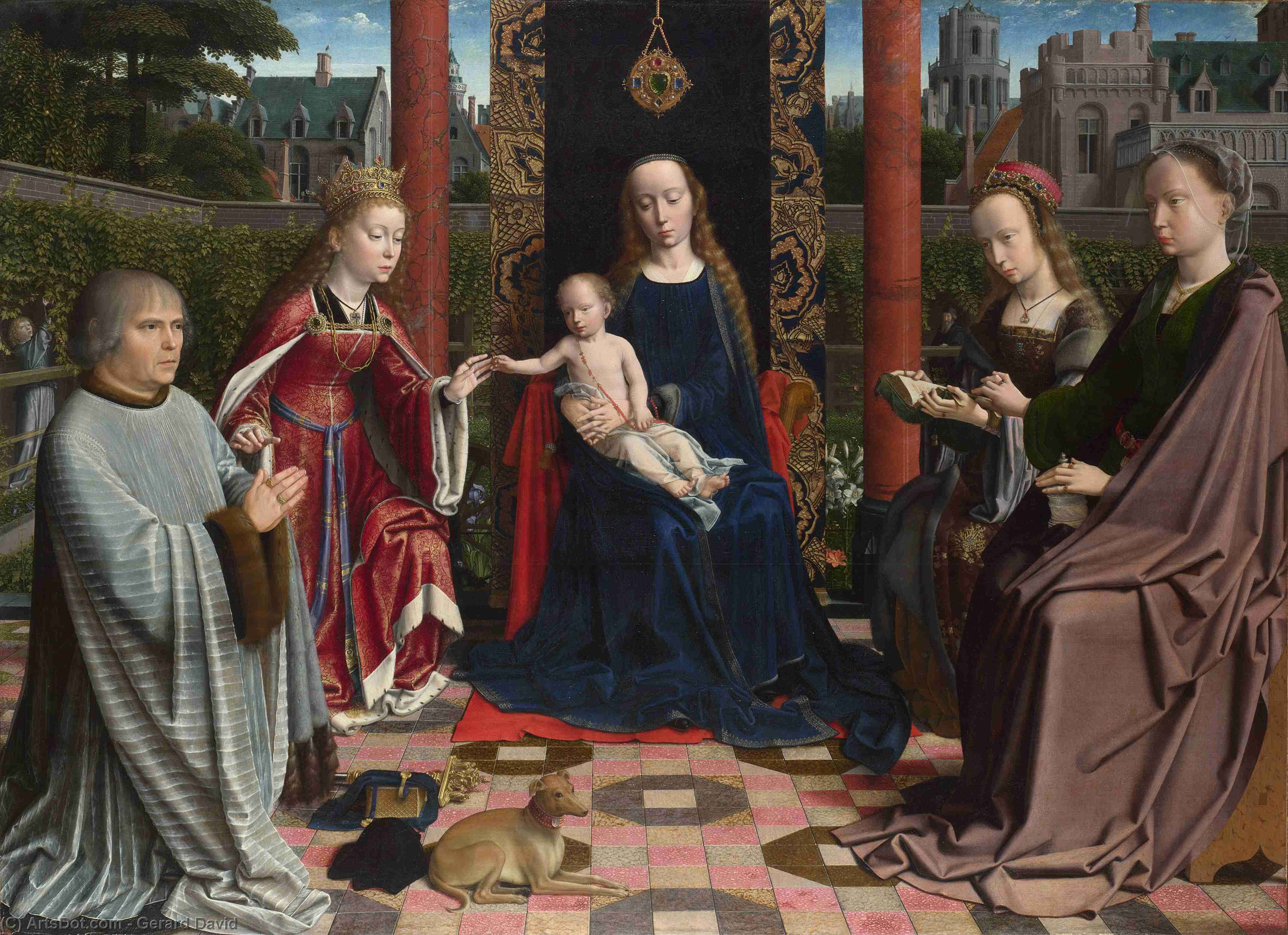 Order Oil Painting Replica The Virgin and Child with Saints and Donor, 1510 by Gerard David (1450-1523, Netherlands) | ArtsDot.com