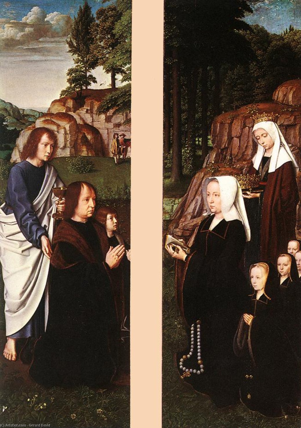 Order Oil Painting Replica Triptych of Jean Des Trompes (side panels), 1505 by Gerard David (1450-1523, Netherlands) | ArtsDot.com