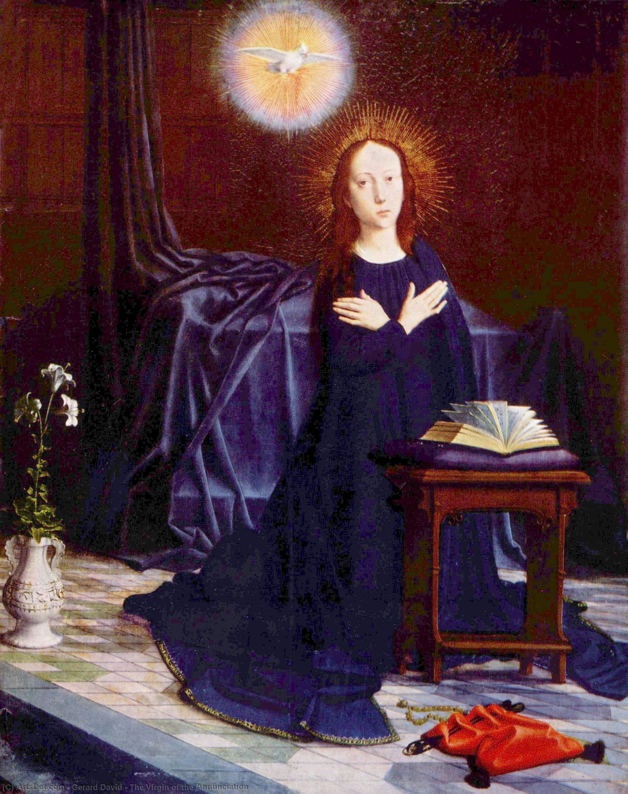 Order Paintings Reproductions The Virgin of the Annunciation, 1510 by Gerard David (1450-1523, Netherlands) | ArtsDot.com