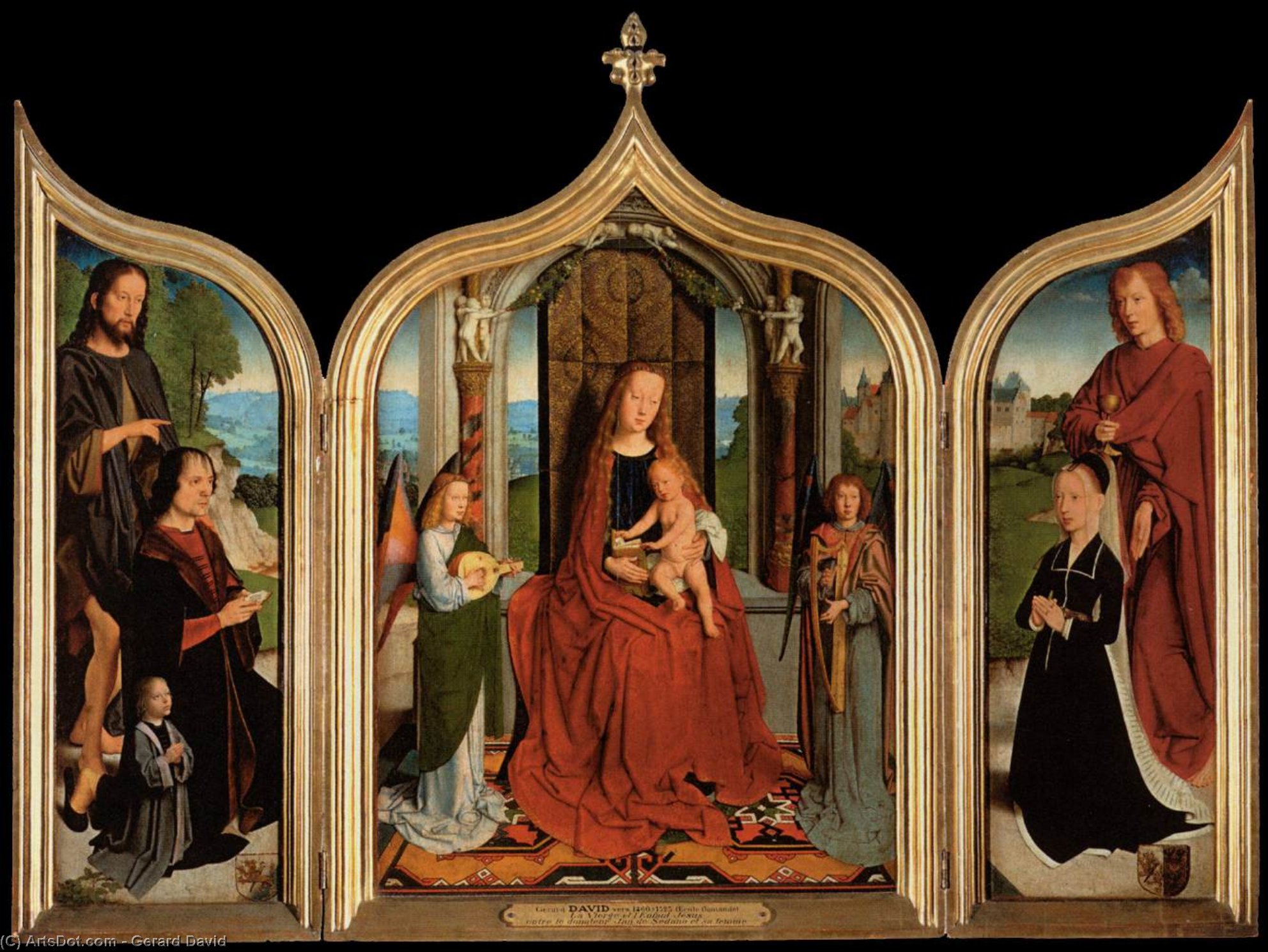Order Artwork Replica Triptych of the Sedano Family, 1495 by Gerard David (1450-1523, Netherlands) | ArtsDot.com