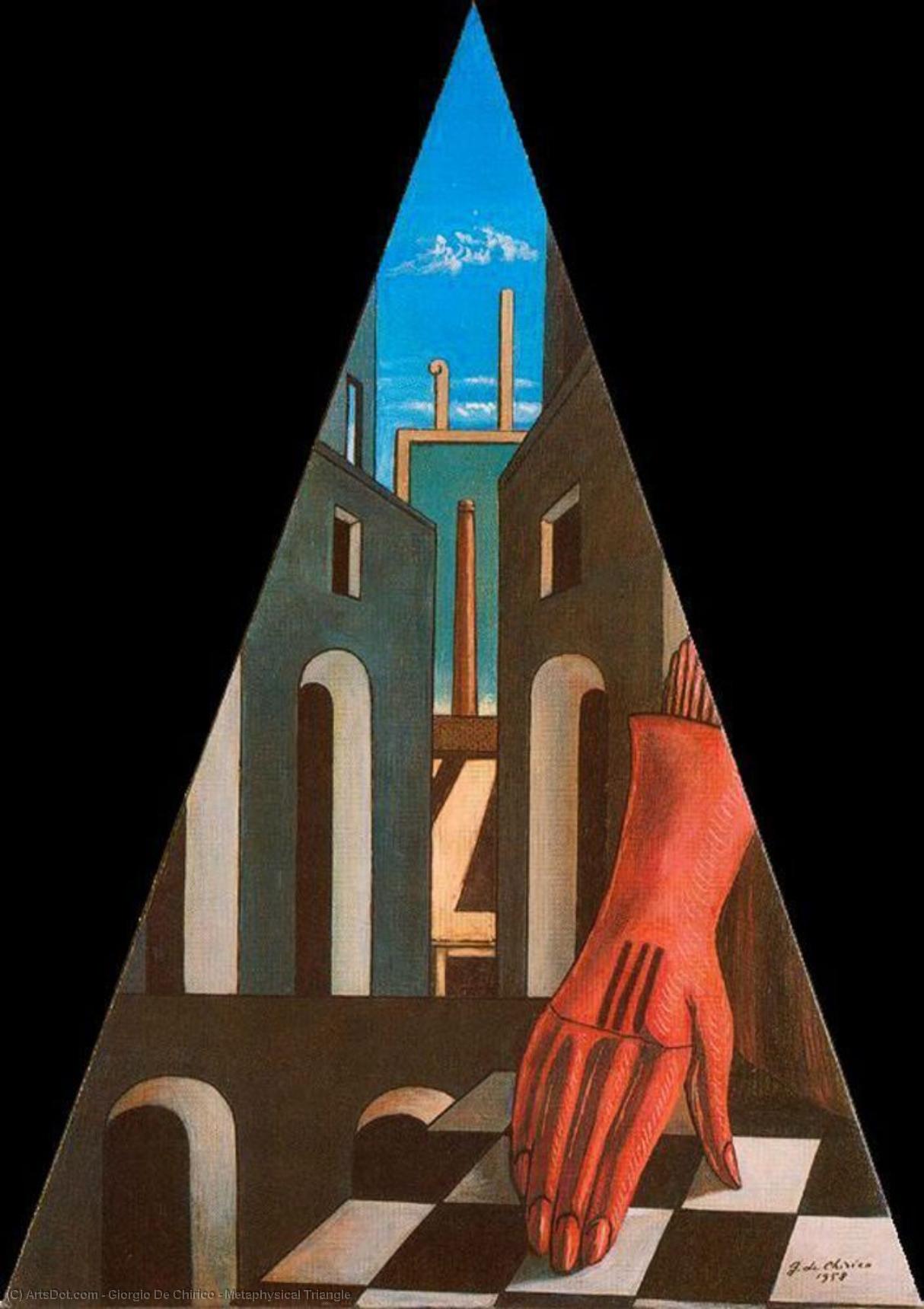 Order Art Reproductions Metaphysical Triangle, 1958 by Giorgio De Chirico (Inspired By) (1888-1978, Greece) | ArtsDot.com