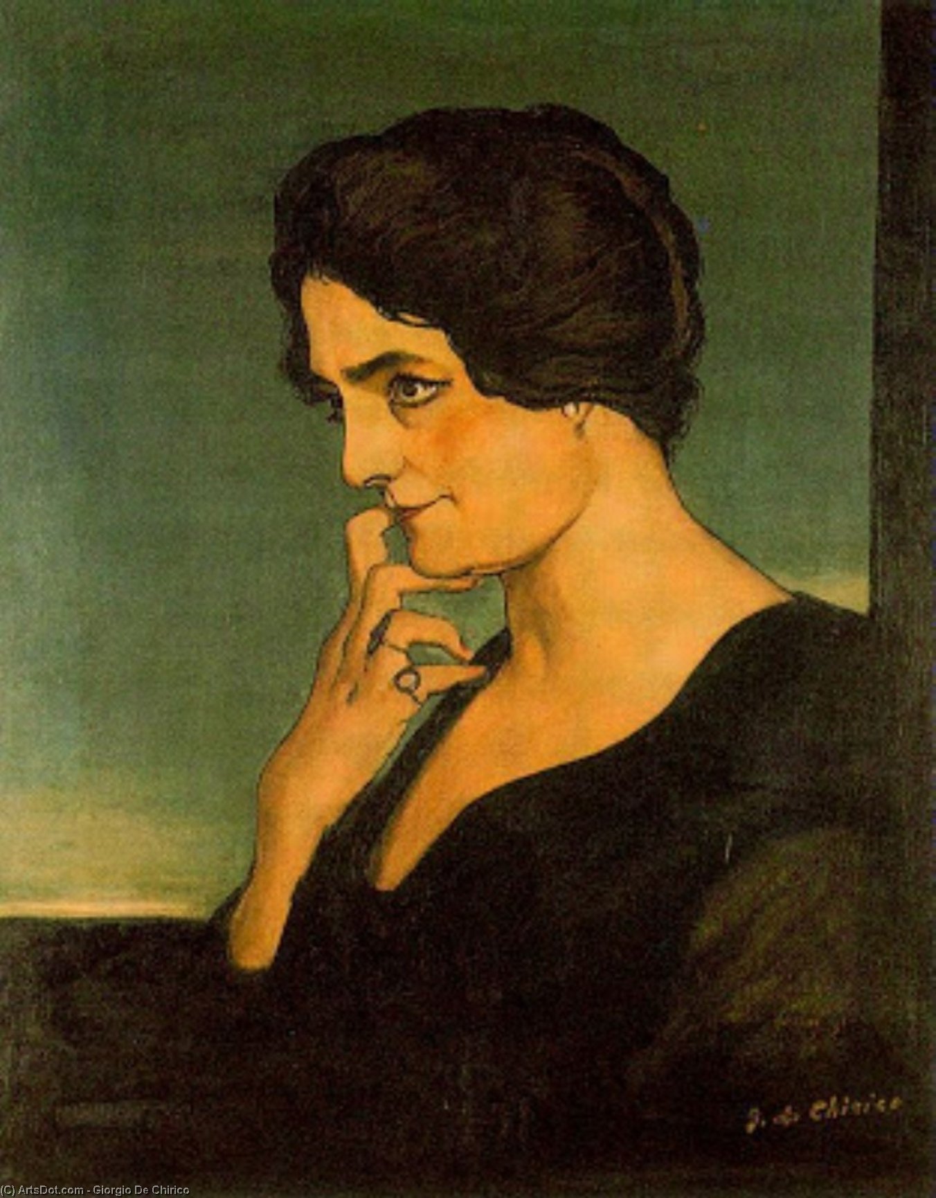 Order Art Reproductions Portrait of senora Gartzen, 1913 by Giorgio De Chirico (Inspired By) (1888-1978, Greece) | ArtsDot.com