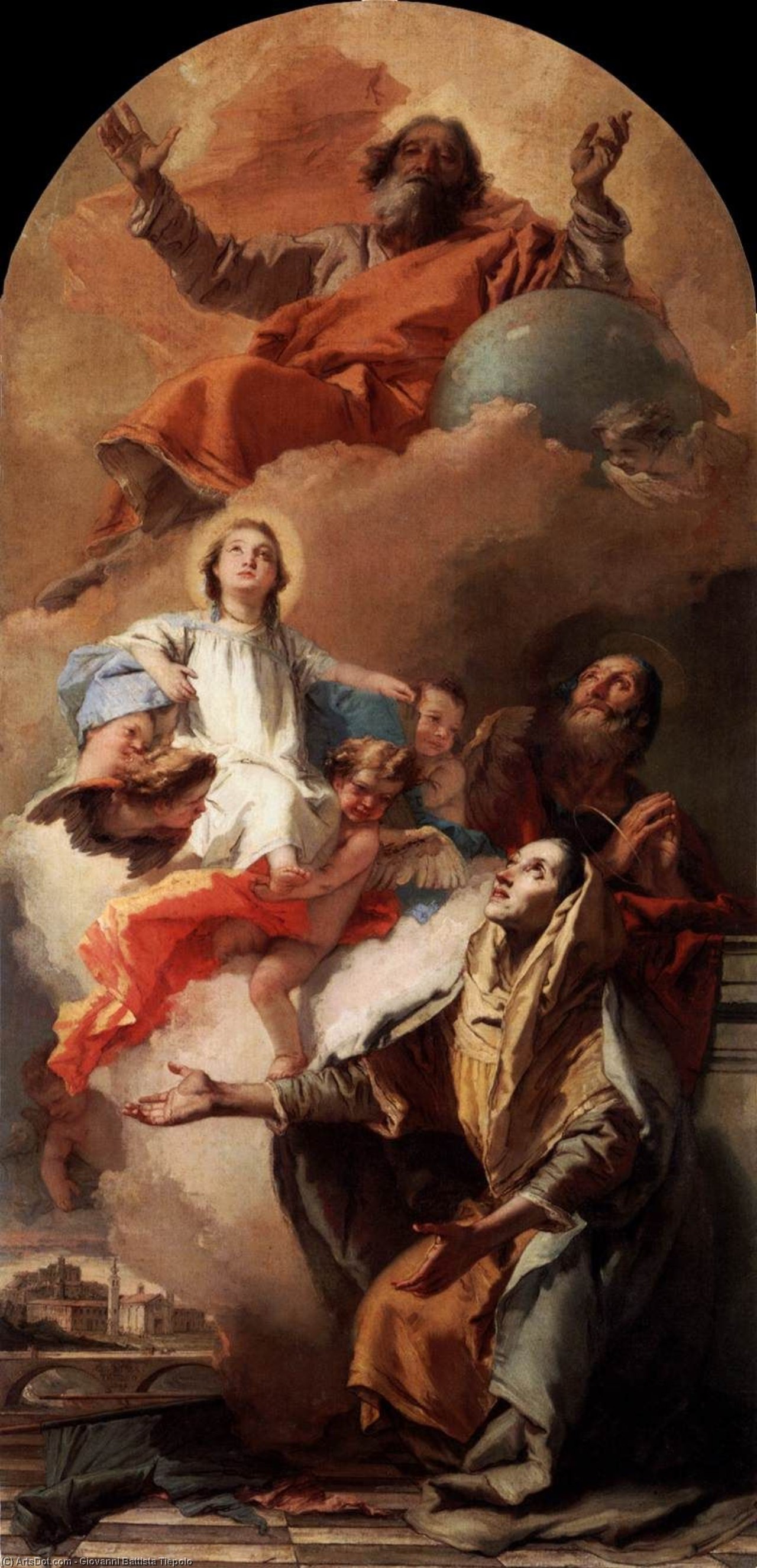 Order Paintings Reproductions St. Anne`s Vision, 1759 by Giovanni Battista Tiepolo (2007-1770, Italy) | ArtsDot.com