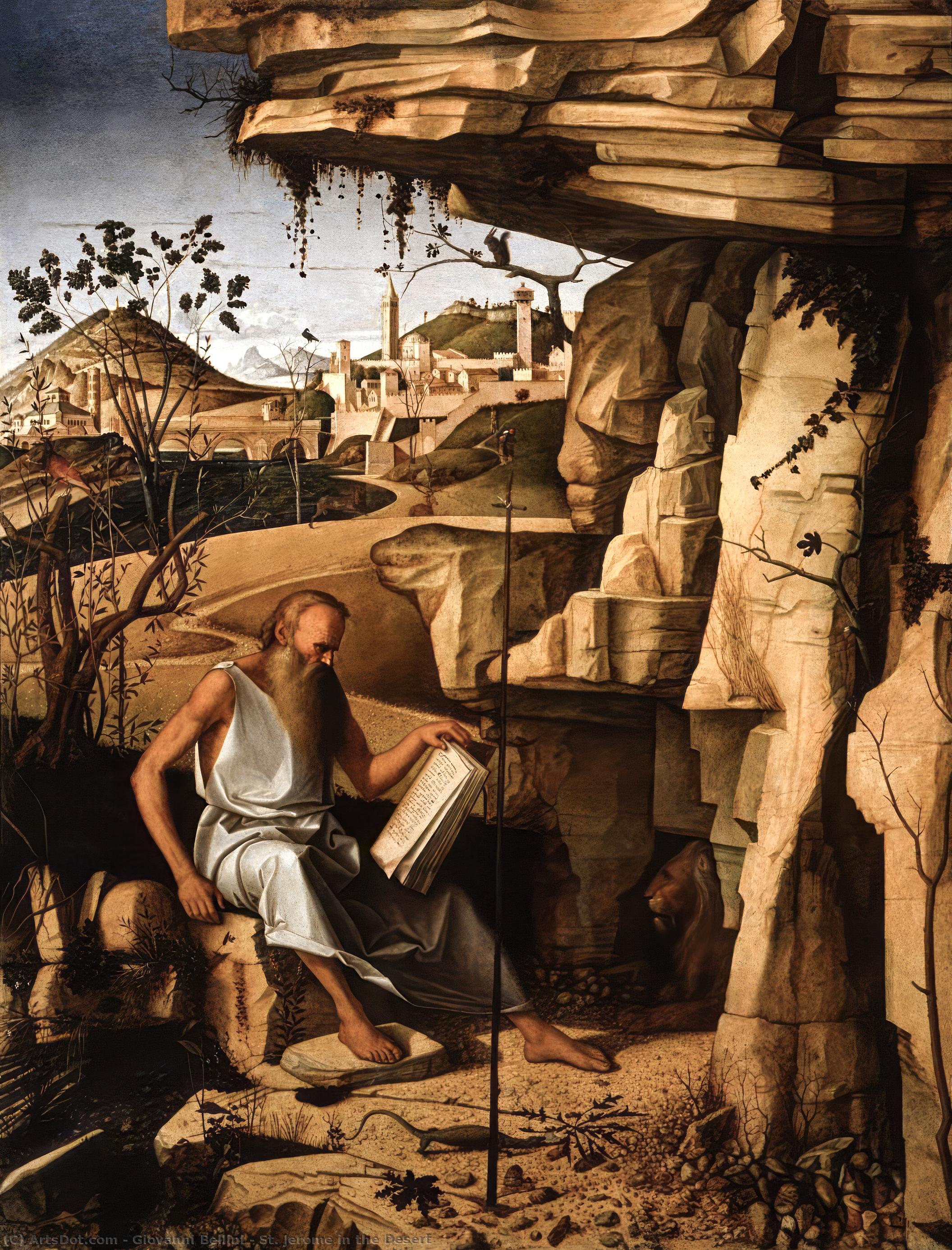 Order Oil Painting Replica St. Jerome in the Desert, 1480 by Giovanni Bellini (1433-1516, Italy) | ArtsDot.com