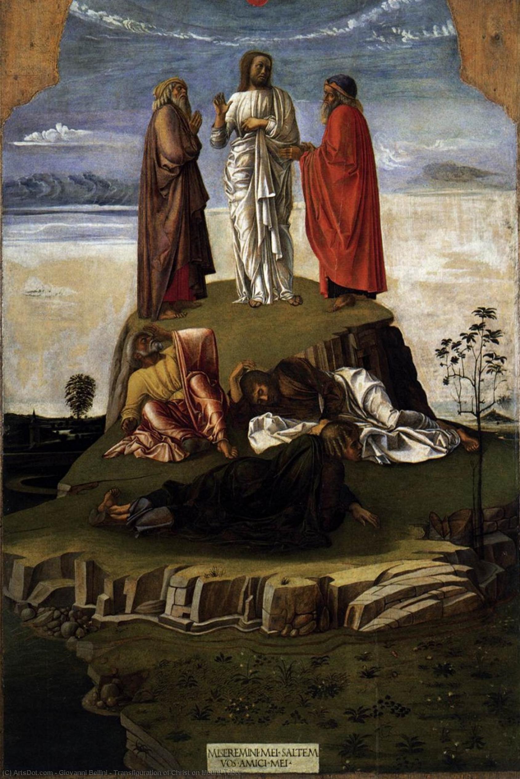 Order Paintings Reproductions Transfiguration of Christ on Mount Tabor, 1455 by Giovanni Bellini (1433-1516, Italy) | ArtsDot.com
