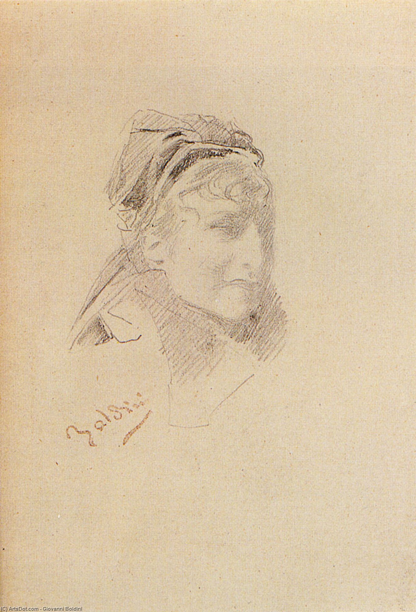 Buy Museum Art Reproductions Portrait Of Sarah Bernhardt by Giovanni Boldini (1842-1931, Italy) | ArtsDot.com
