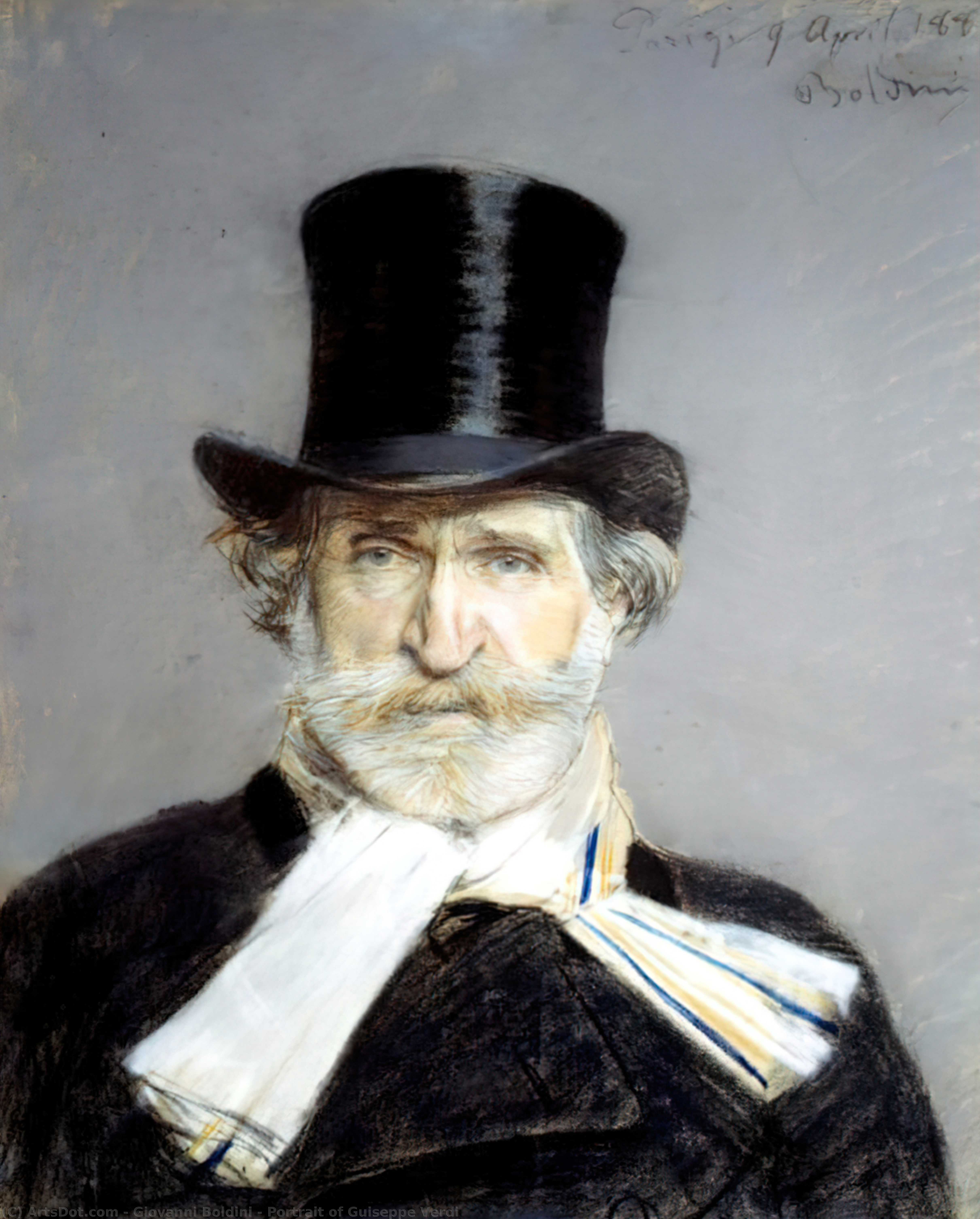 Order Art Reproductions Portrait of Guiseppe Verdi, 1813 by Giovanni Boldini (1842-1931, Italy) | ArtsDot.com